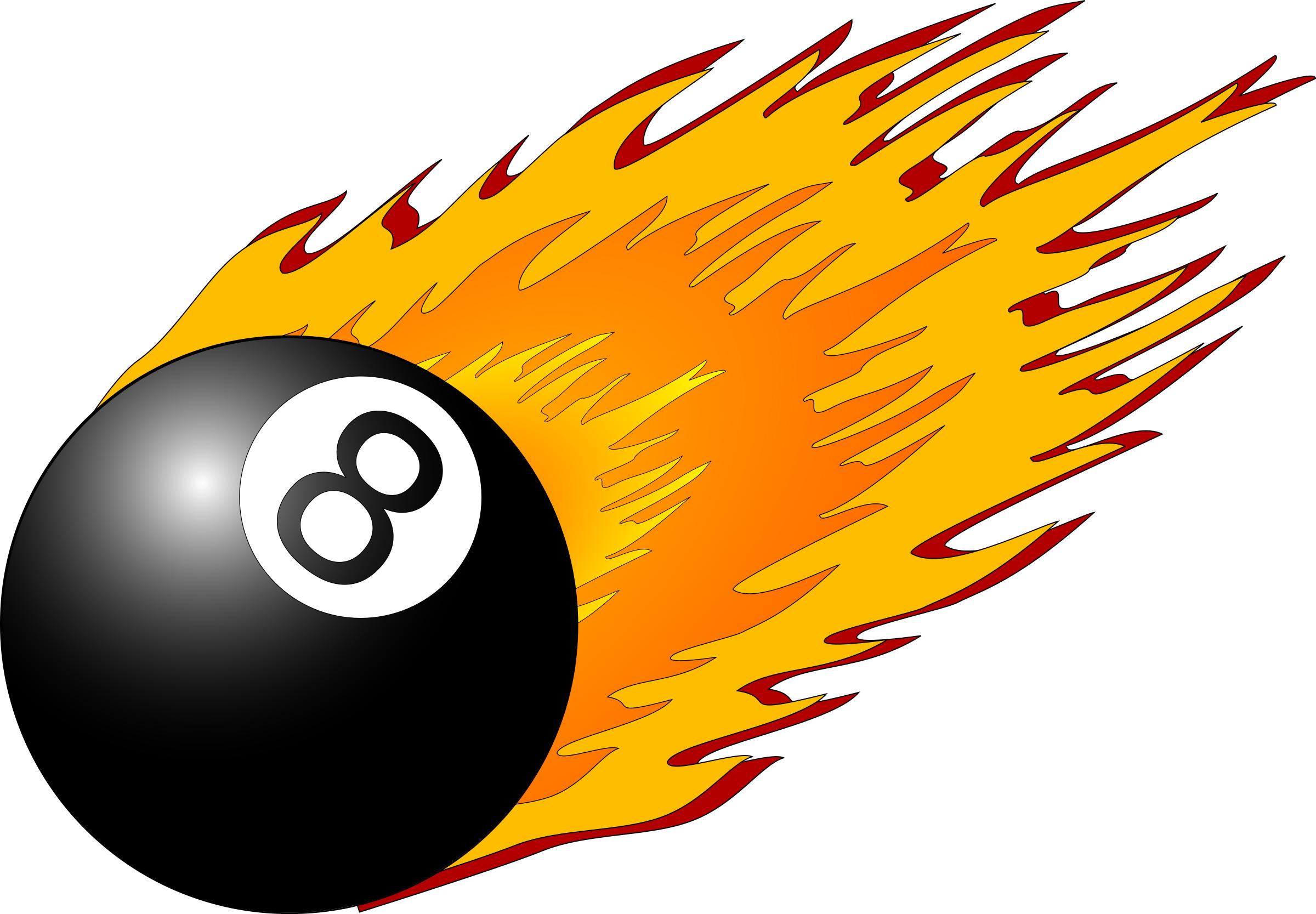 8ball with flames png