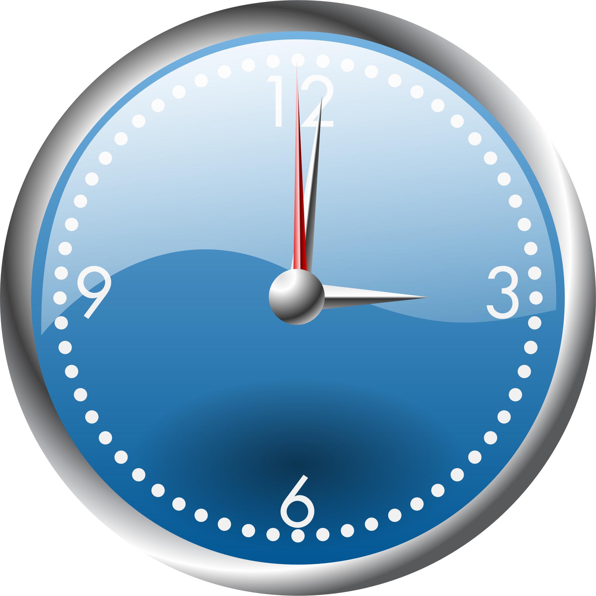 A blue and chrome clock png