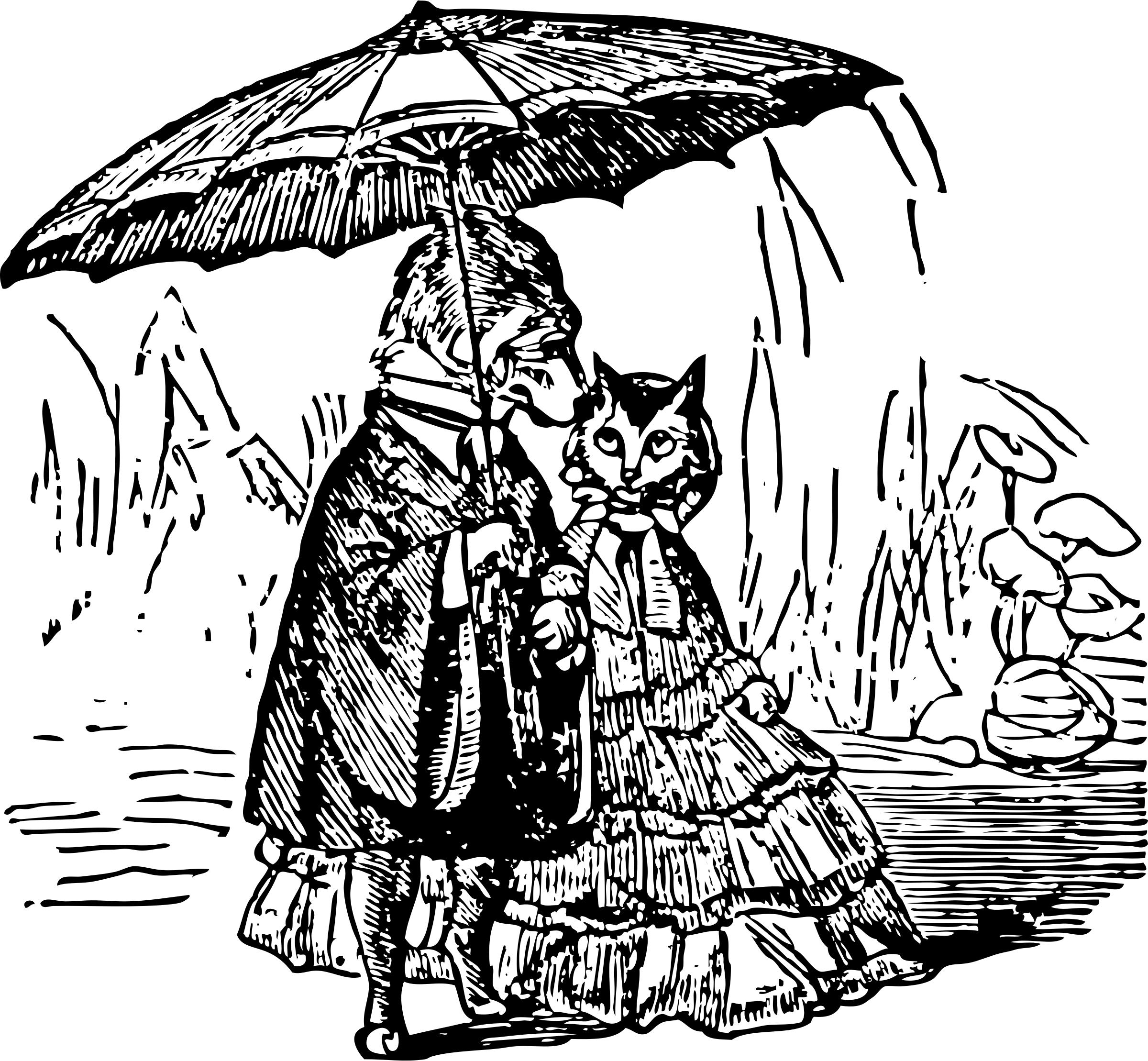 a dog and a cat with an umbrella png