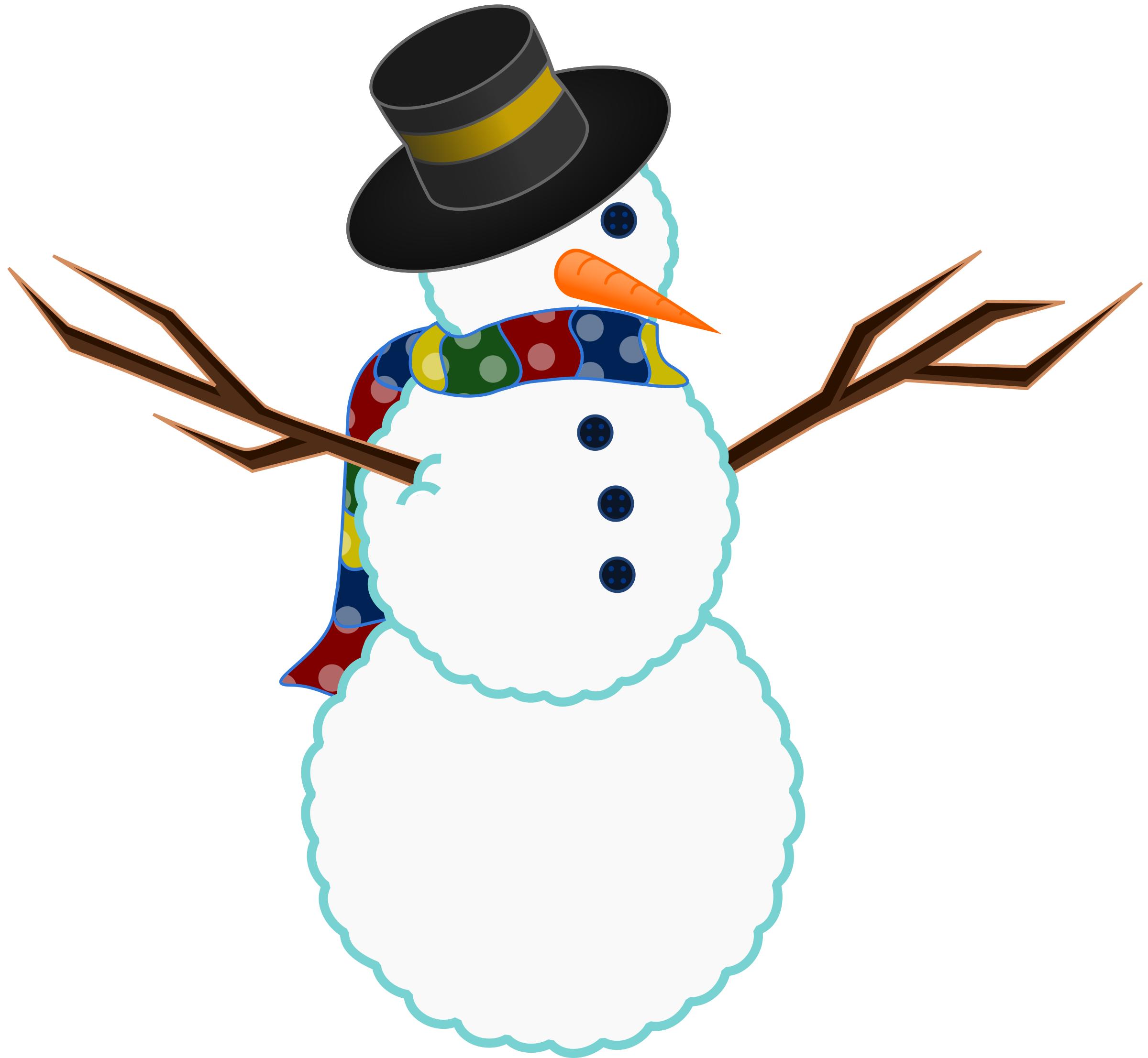A scarfed Snowman png