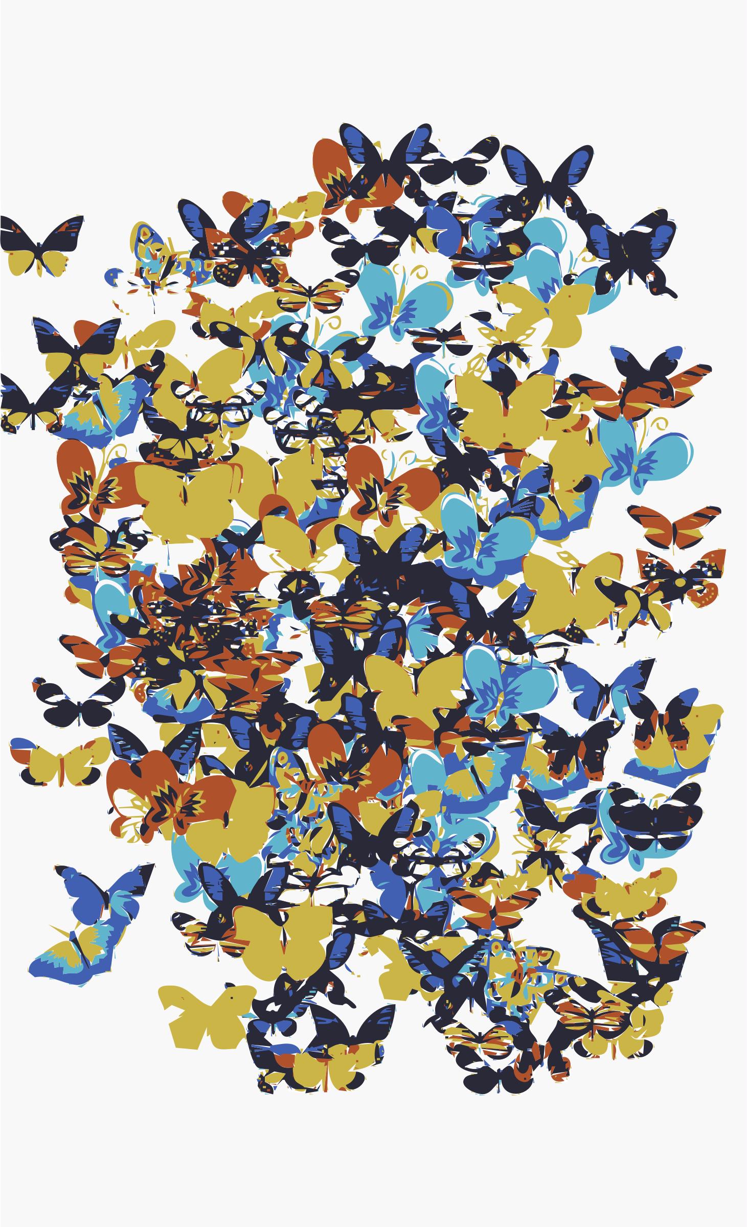 A swarm of butterflies png