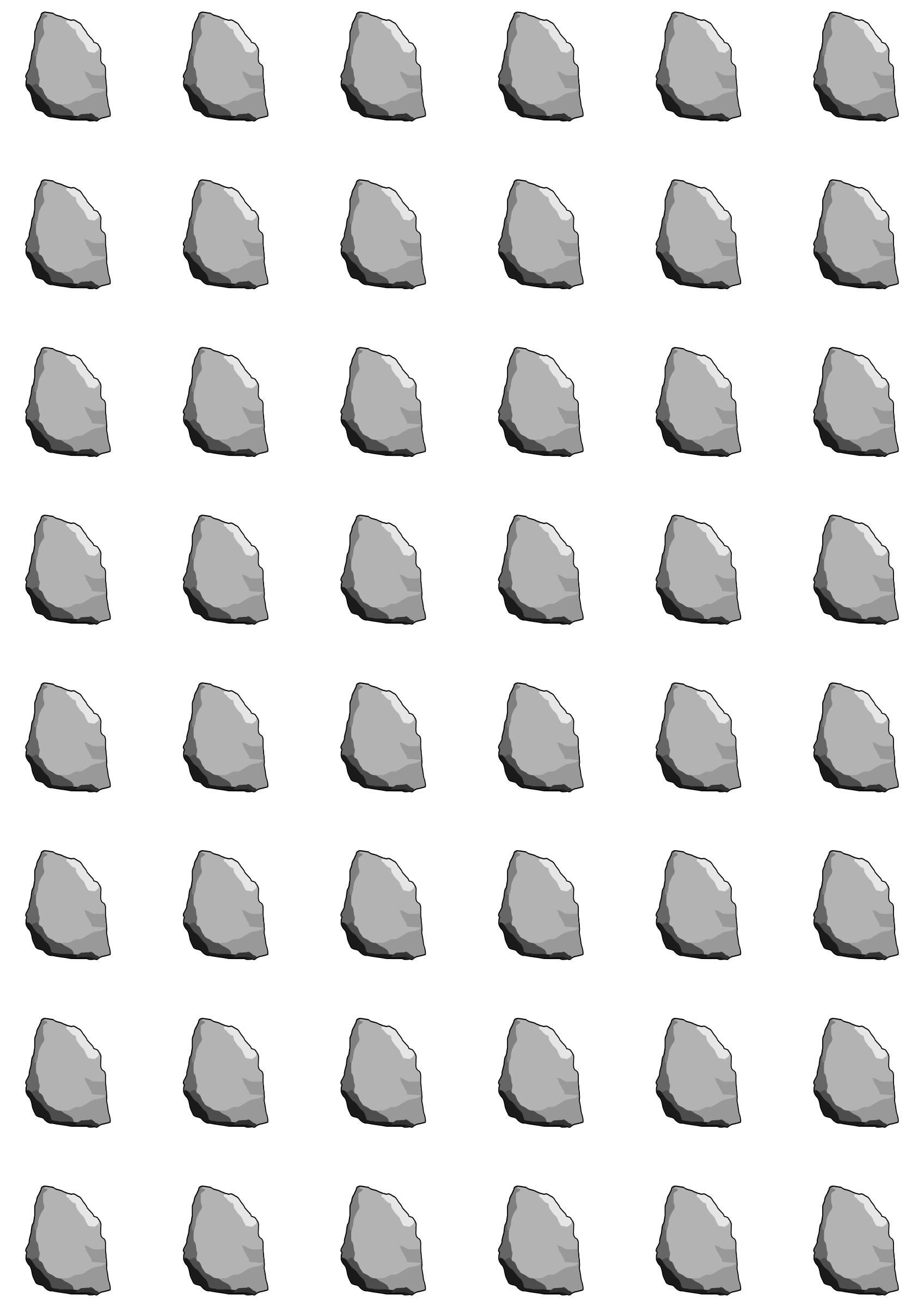 A4 sheet of stones without shadows png