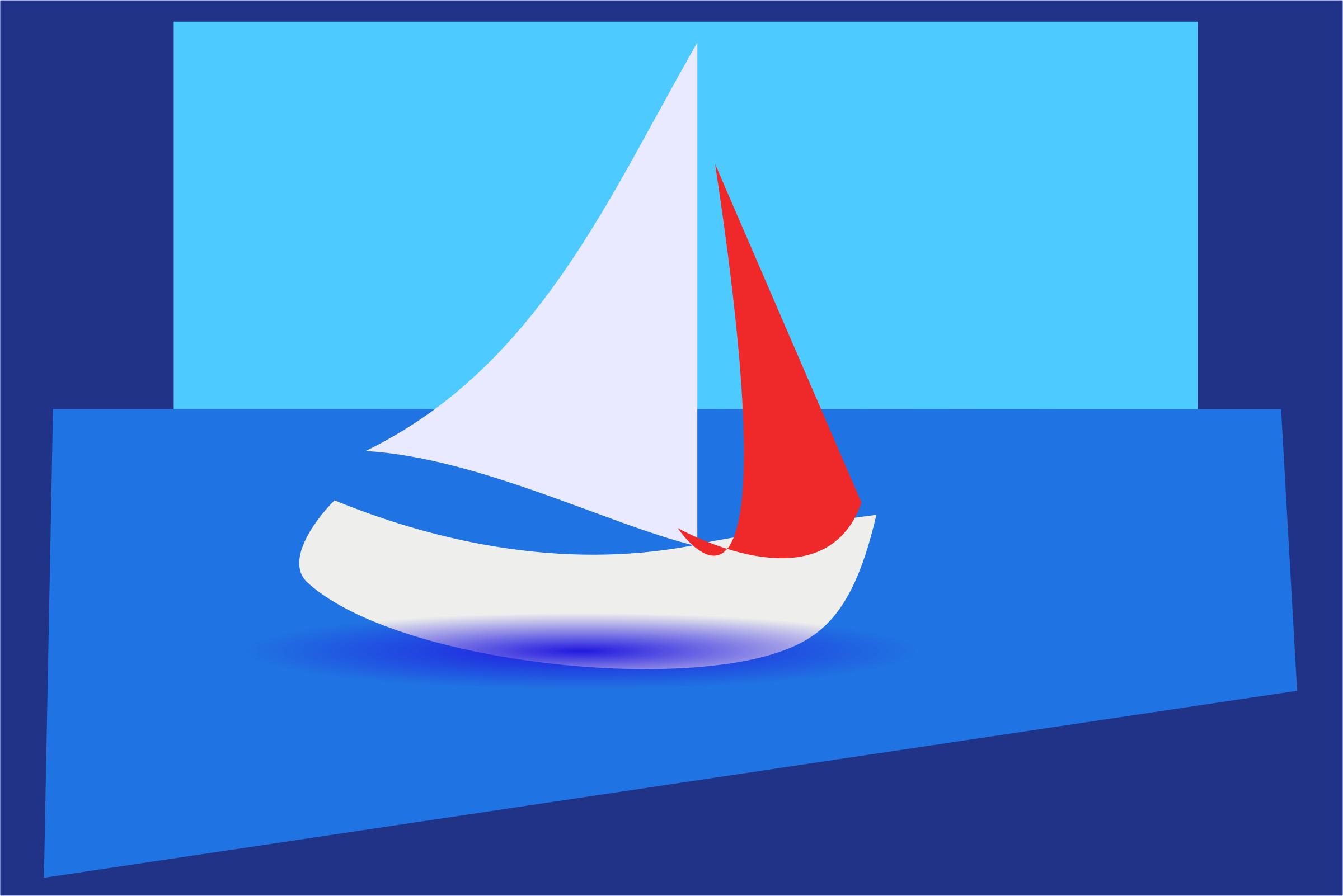 abstract sailing boat png