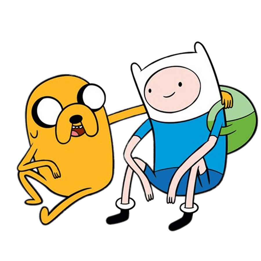 Adventure Time Finn and Jake Sitting Together png