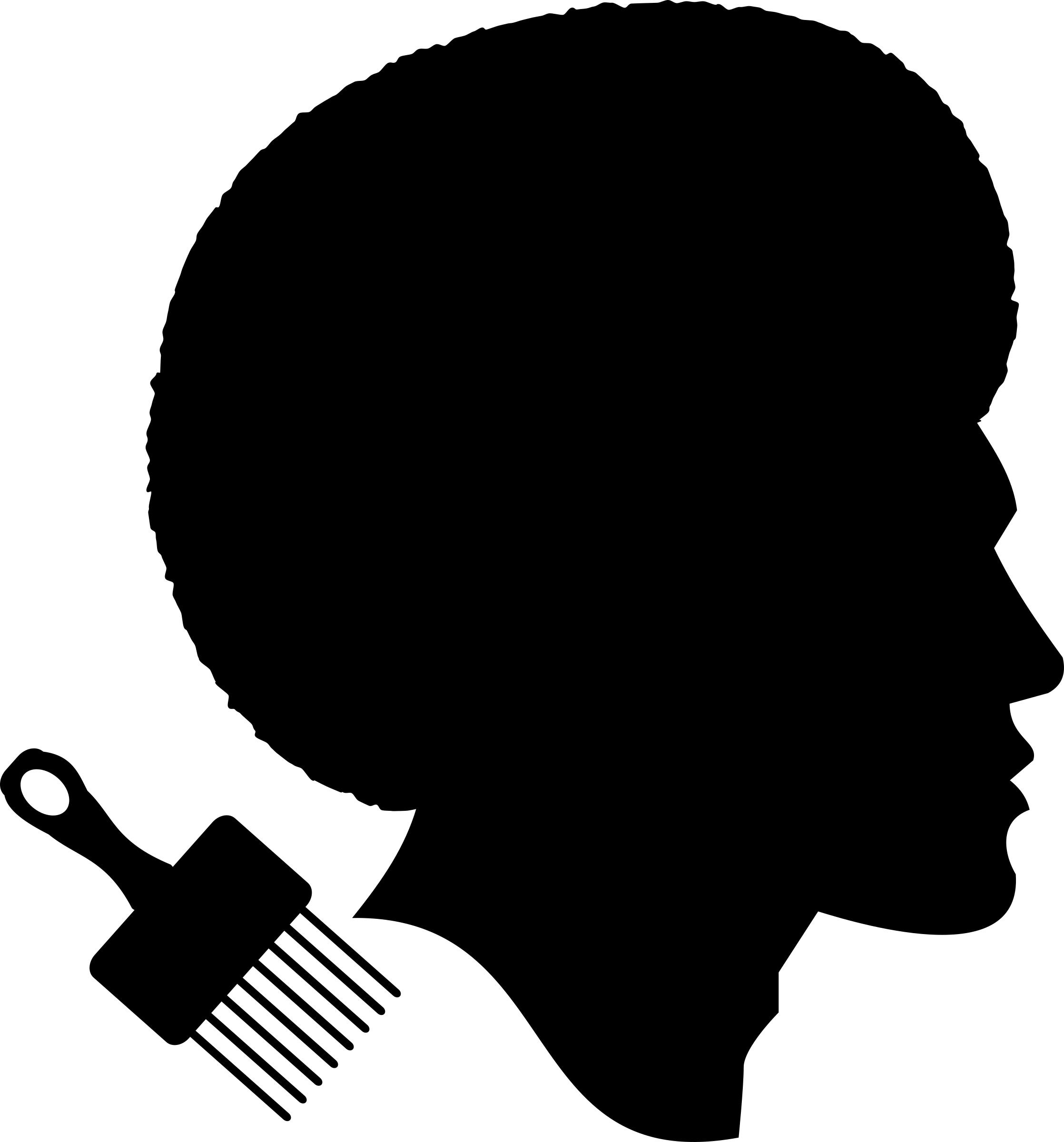 African American Male Silhouette PNG icons