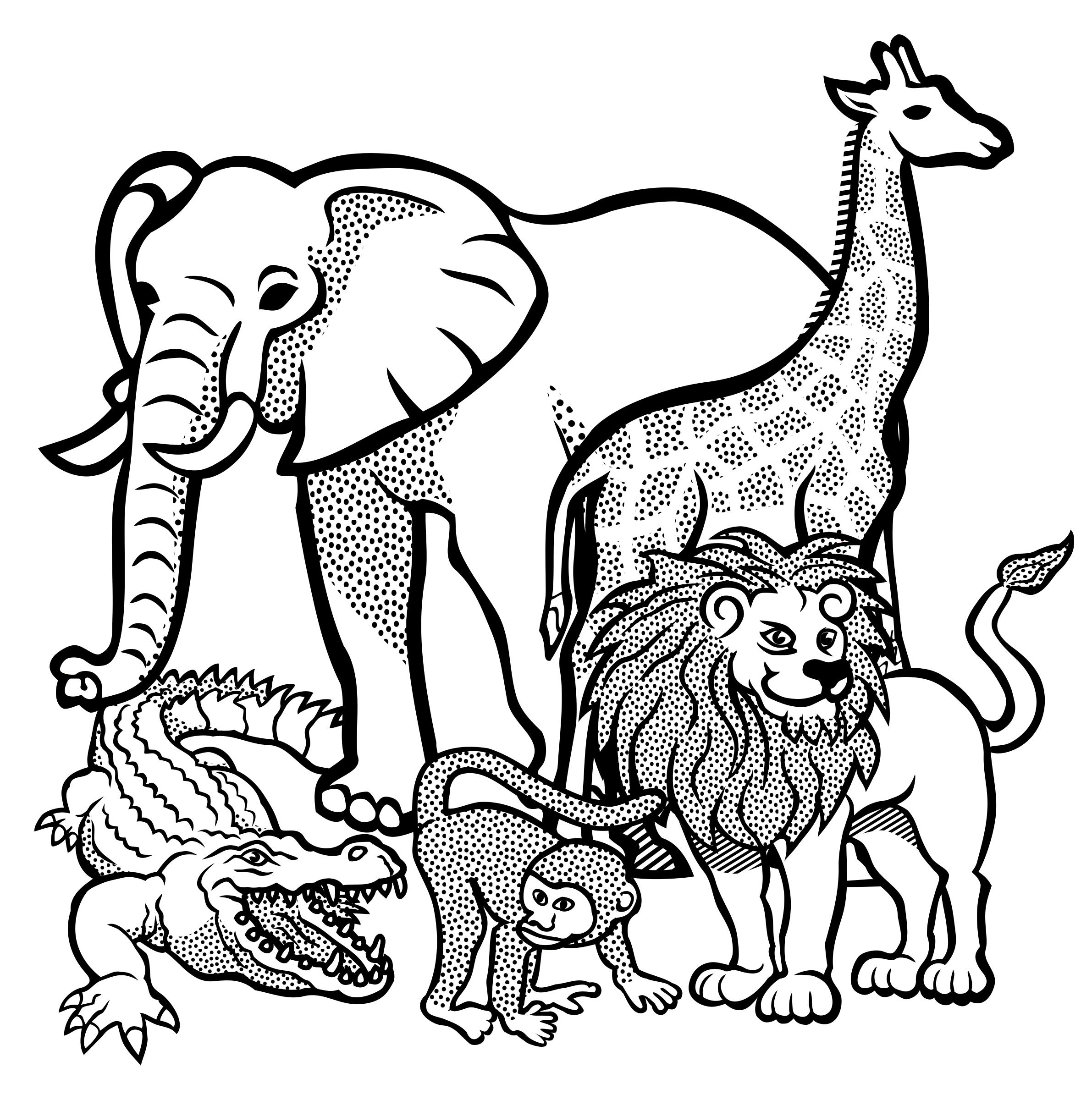 african animals - lineart png