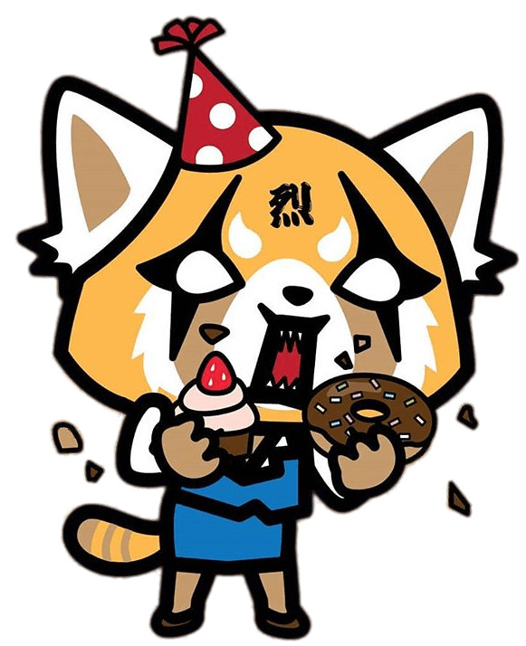 Aggretsuko Eating Cakes icons