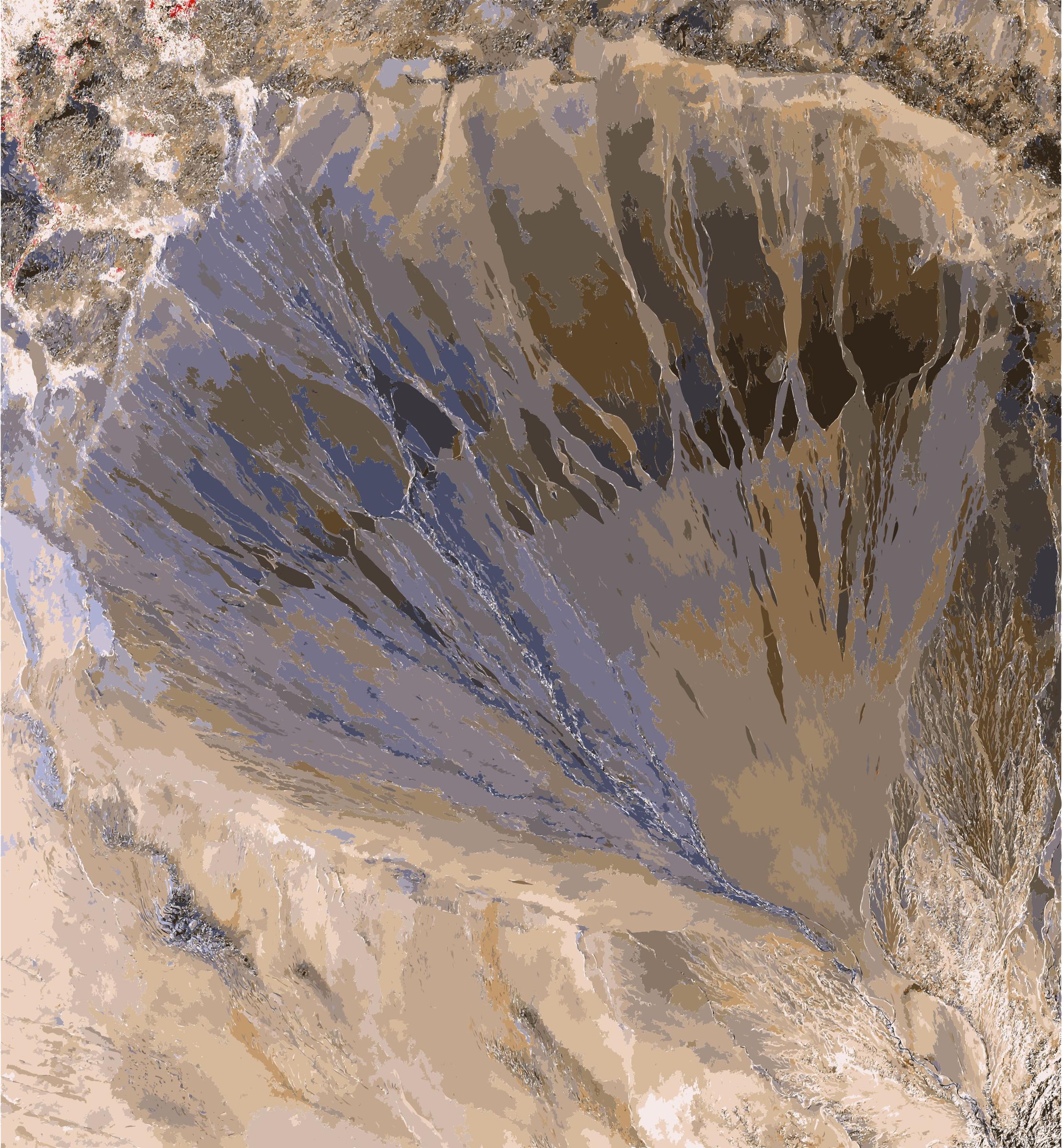 Alluvial fan, Taklimakan Desert, XinJiang Province, China, NASA, ASTER png