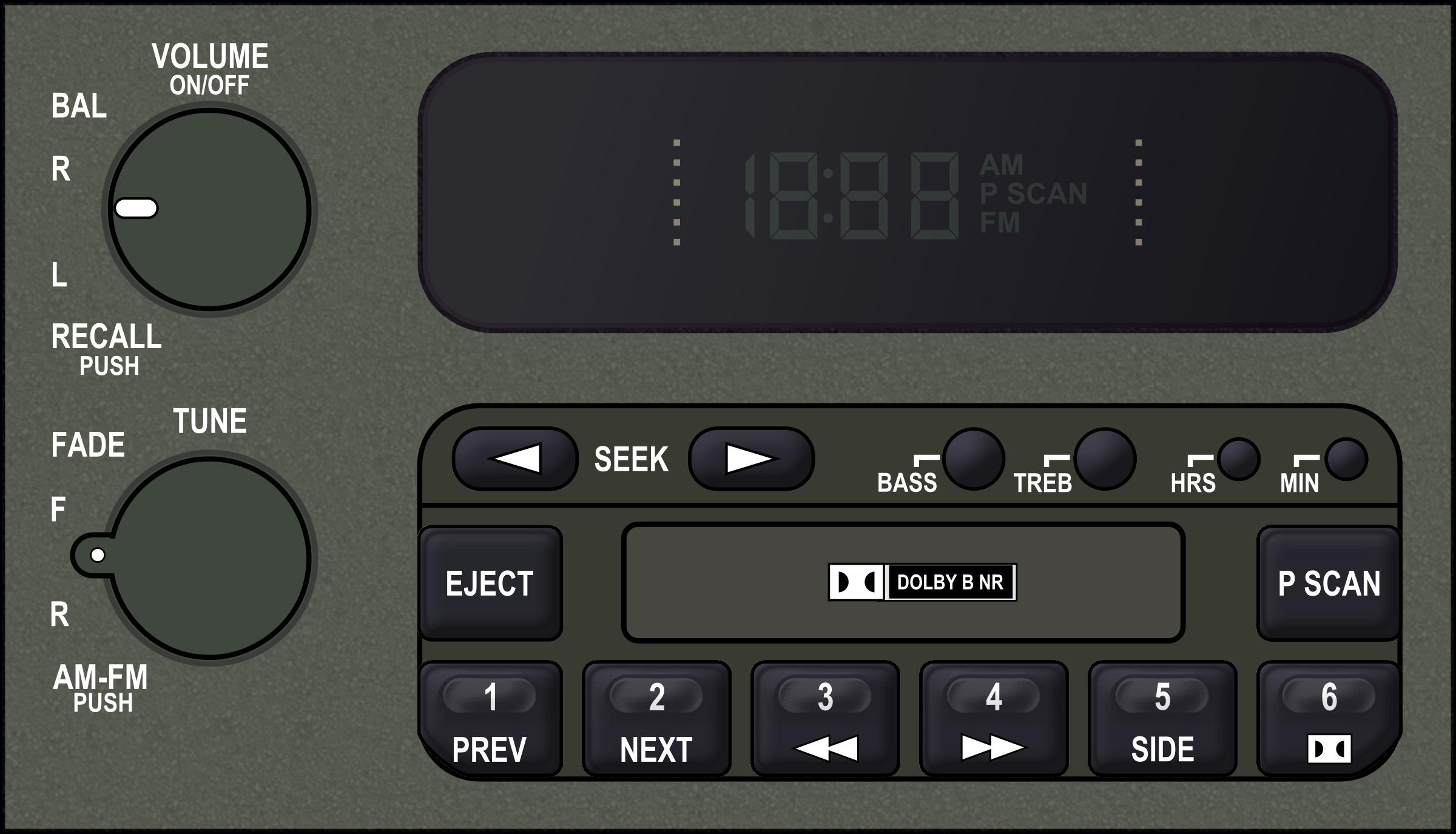 AM FM Radio with Cassette Player PNG icons