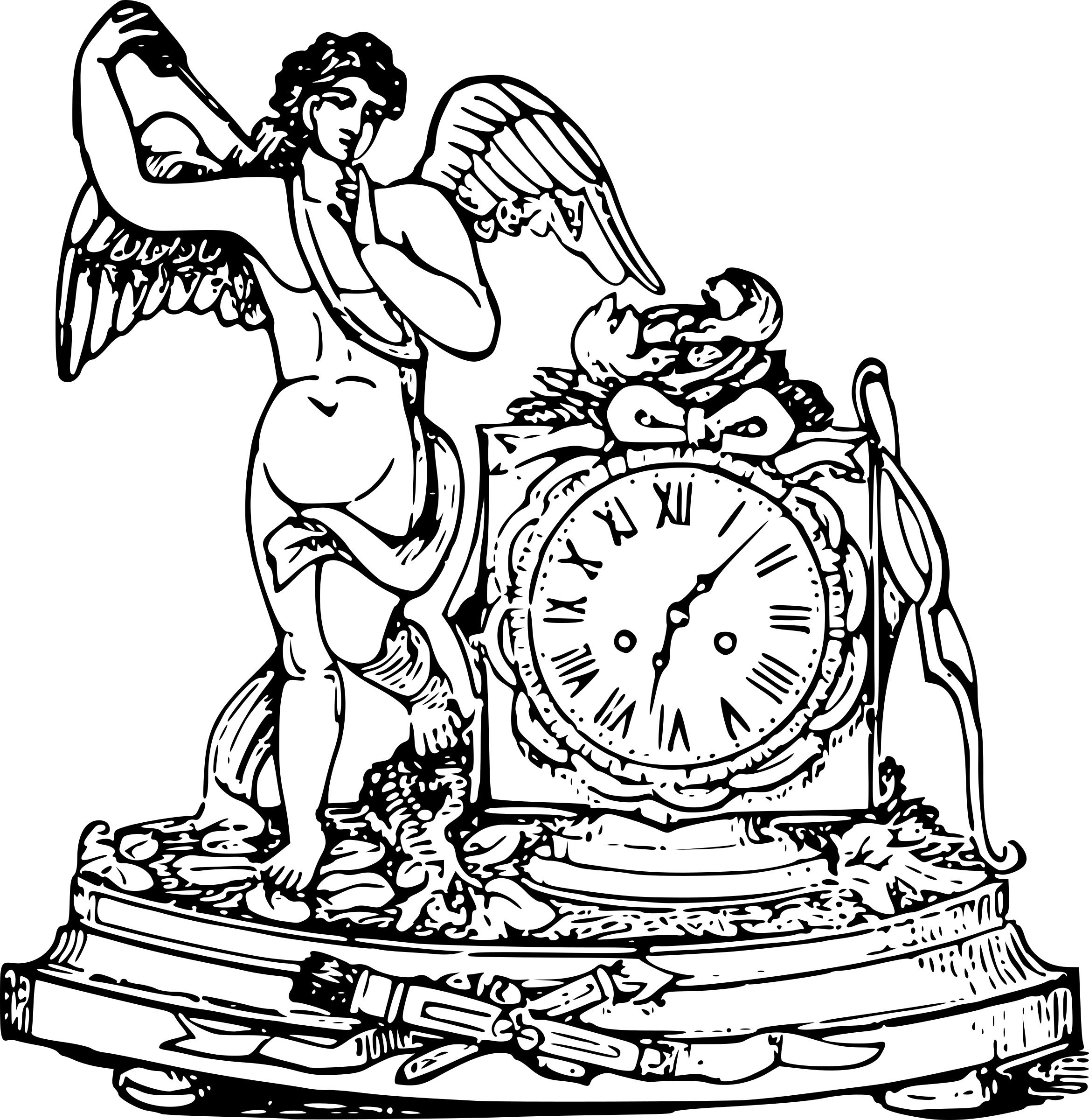 Angel with a Clock png