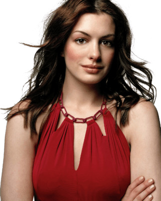 Anne Hathaway Red Dress Close Up png icons