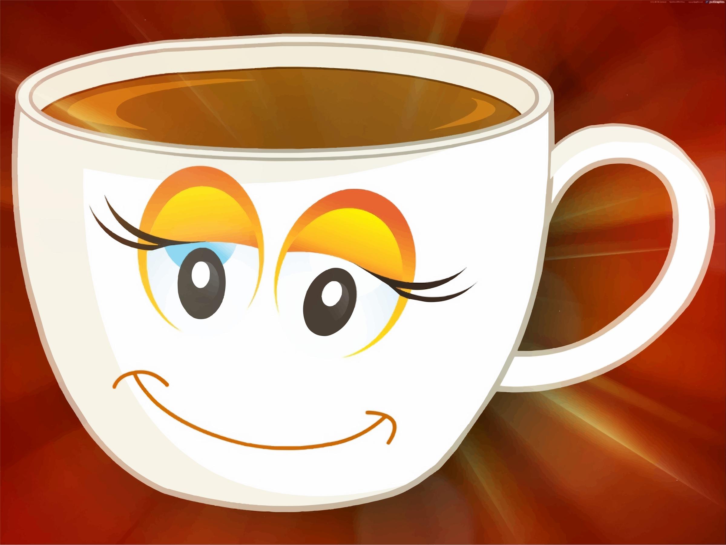 Anthropomorphic Happy Female Cup Of Coffee Or Tea png