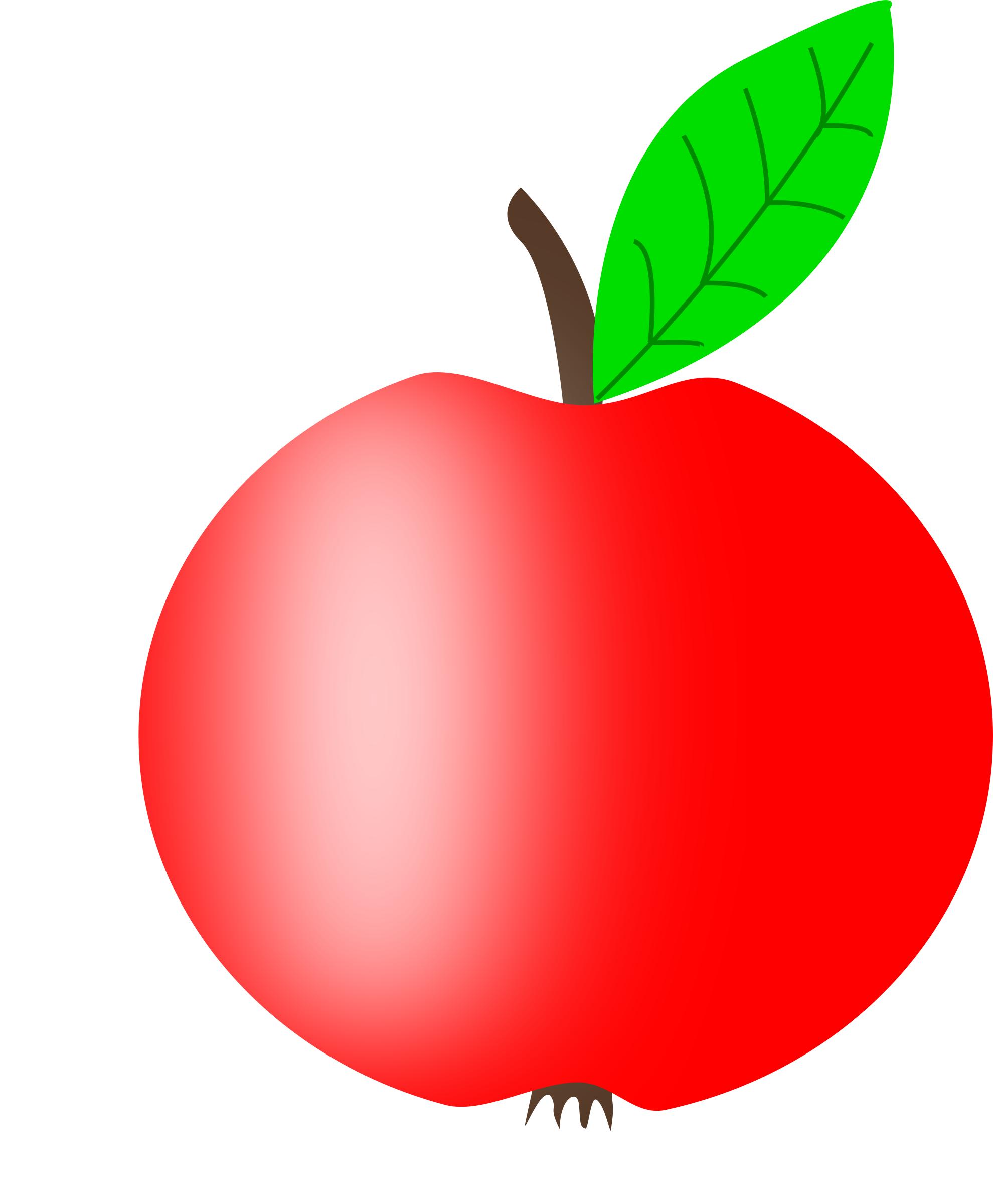 Apple Red with a Green Leaf PNG icons