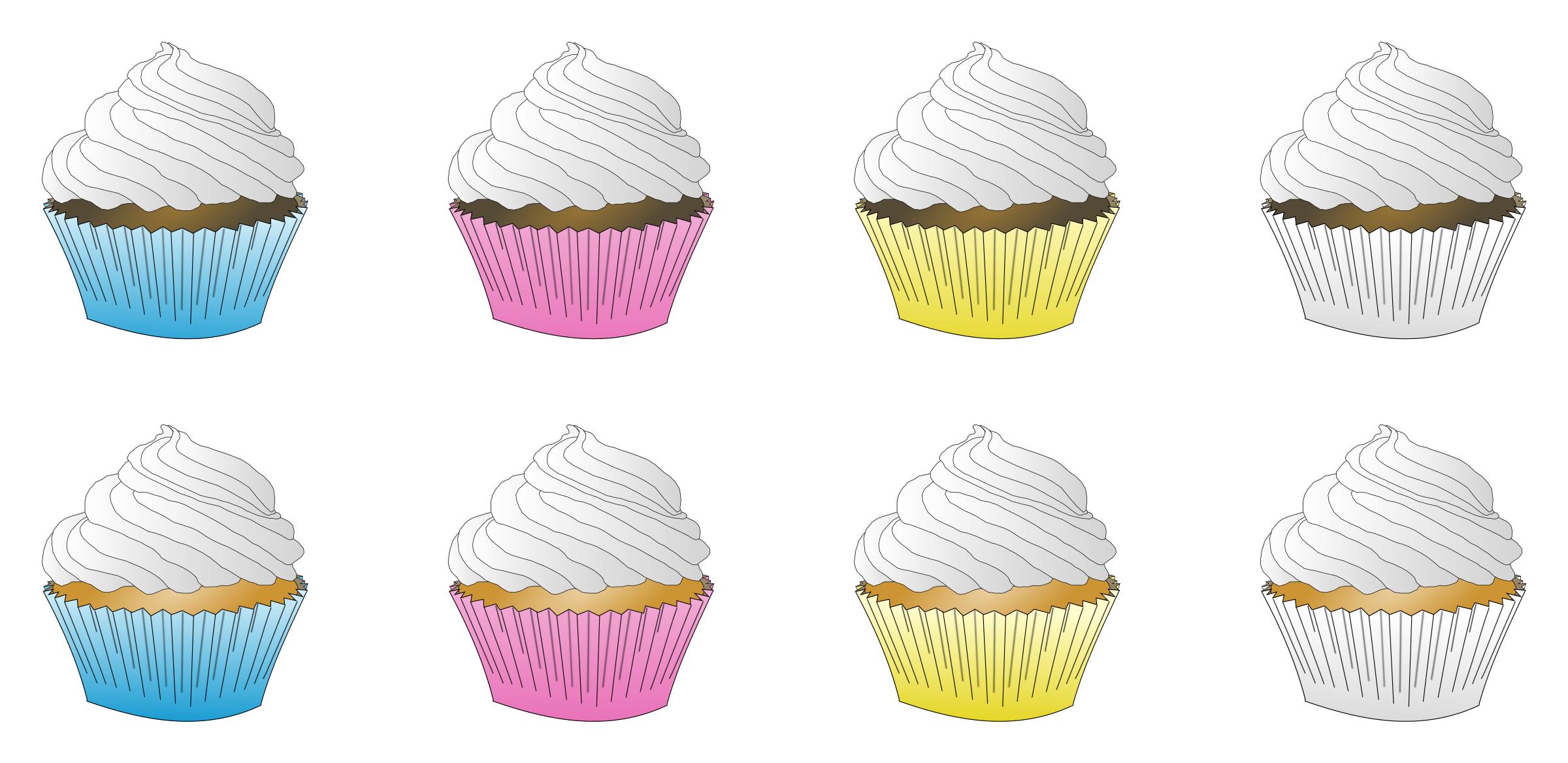 Assorted White Frosted Cupcakes png
