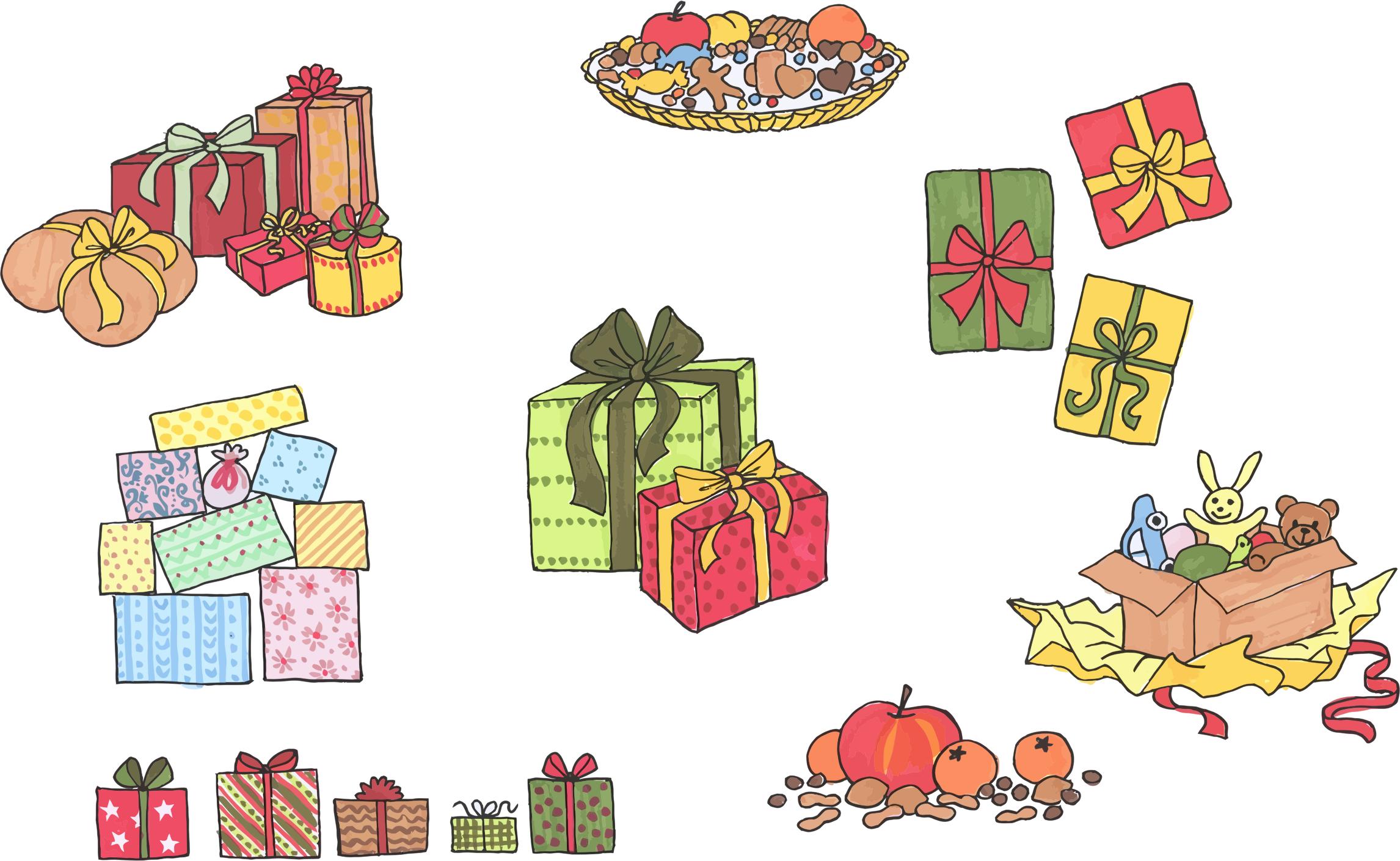 Assortment Of Gifts And Presents png