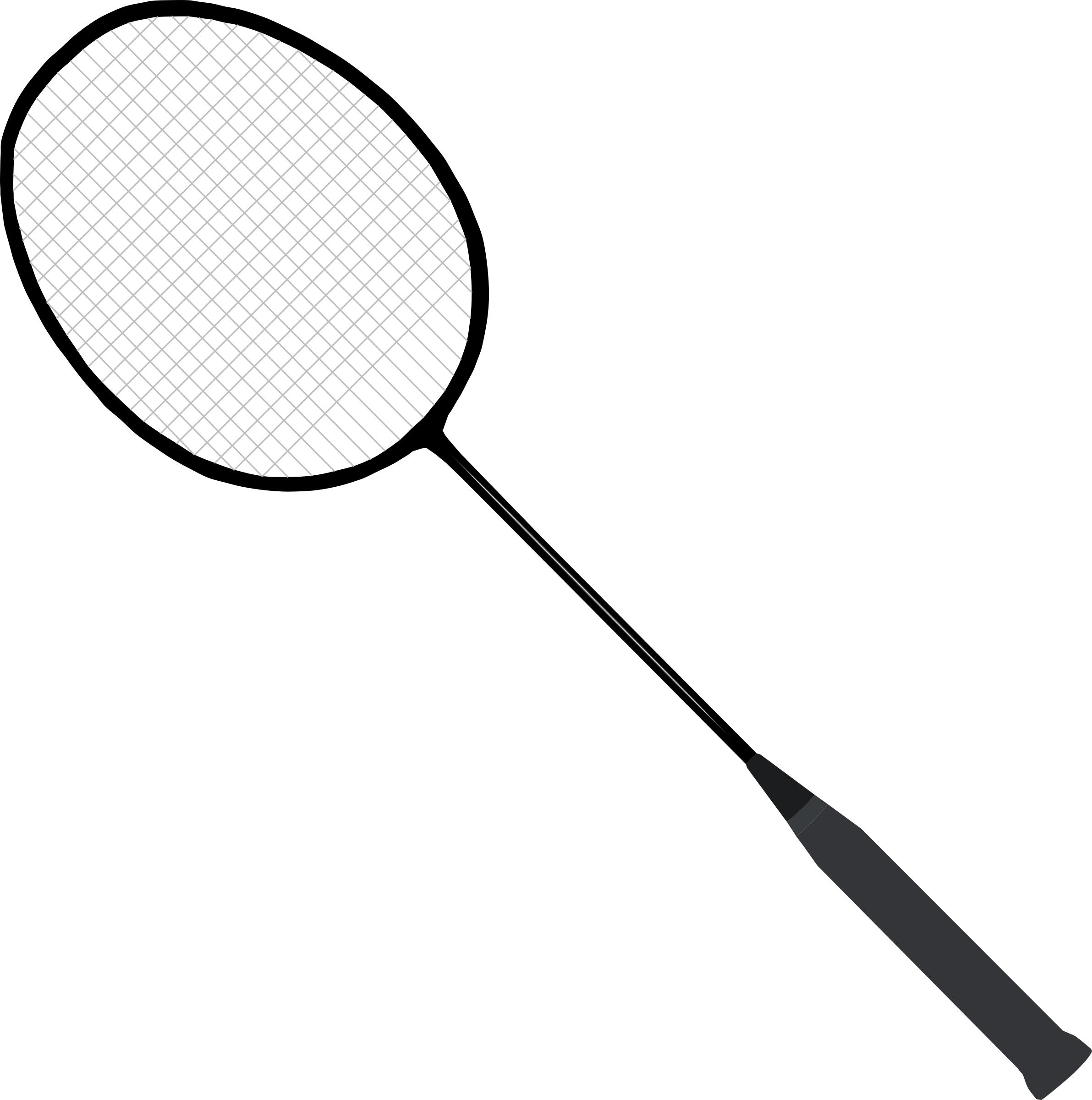 Badminton racket (with strings) png