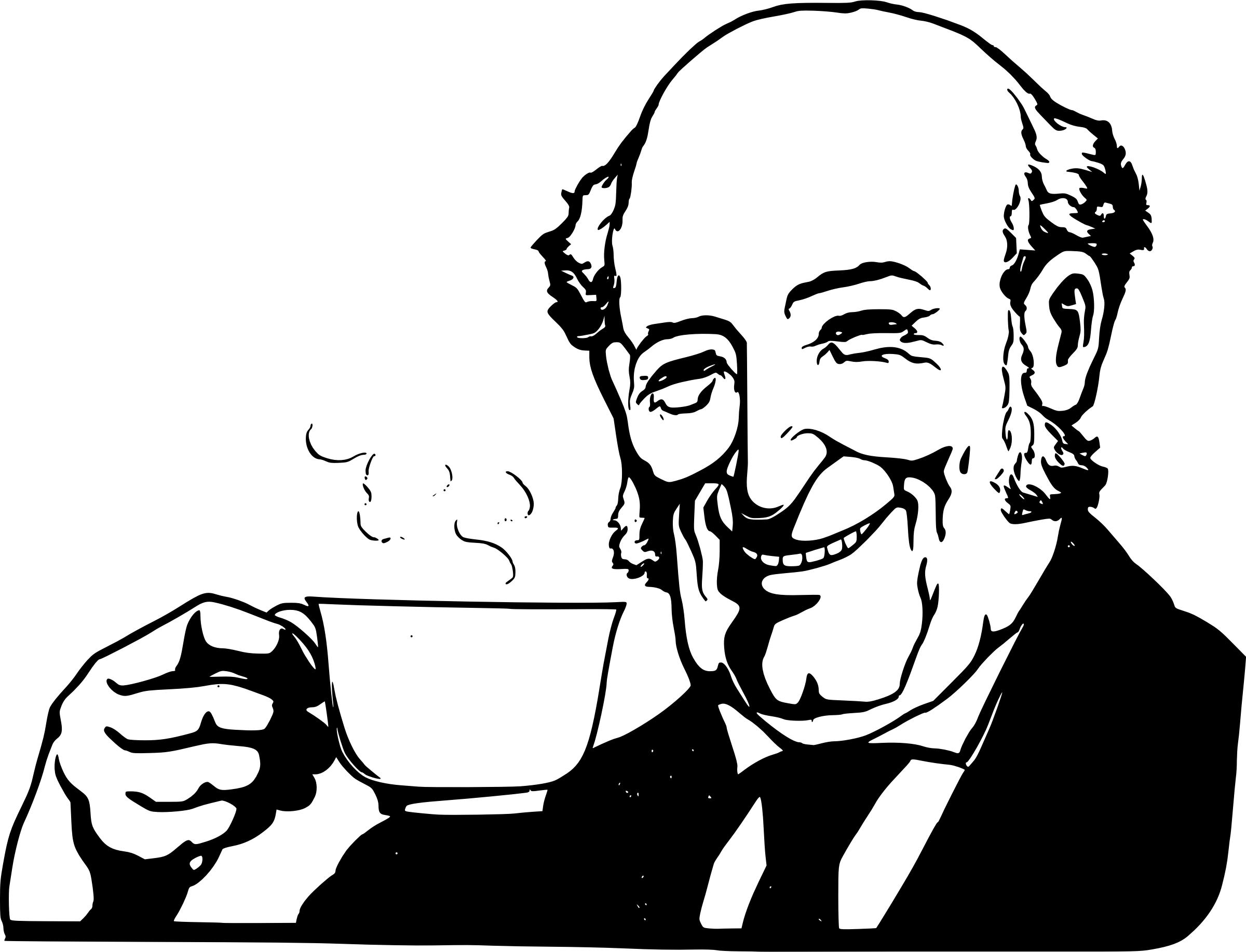 Bald Man Drinks Coffee PNG icons