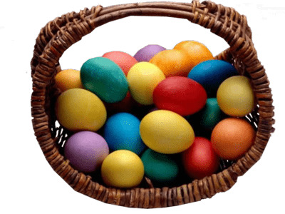 Basket With Coloured Easter Eggs PNG icons