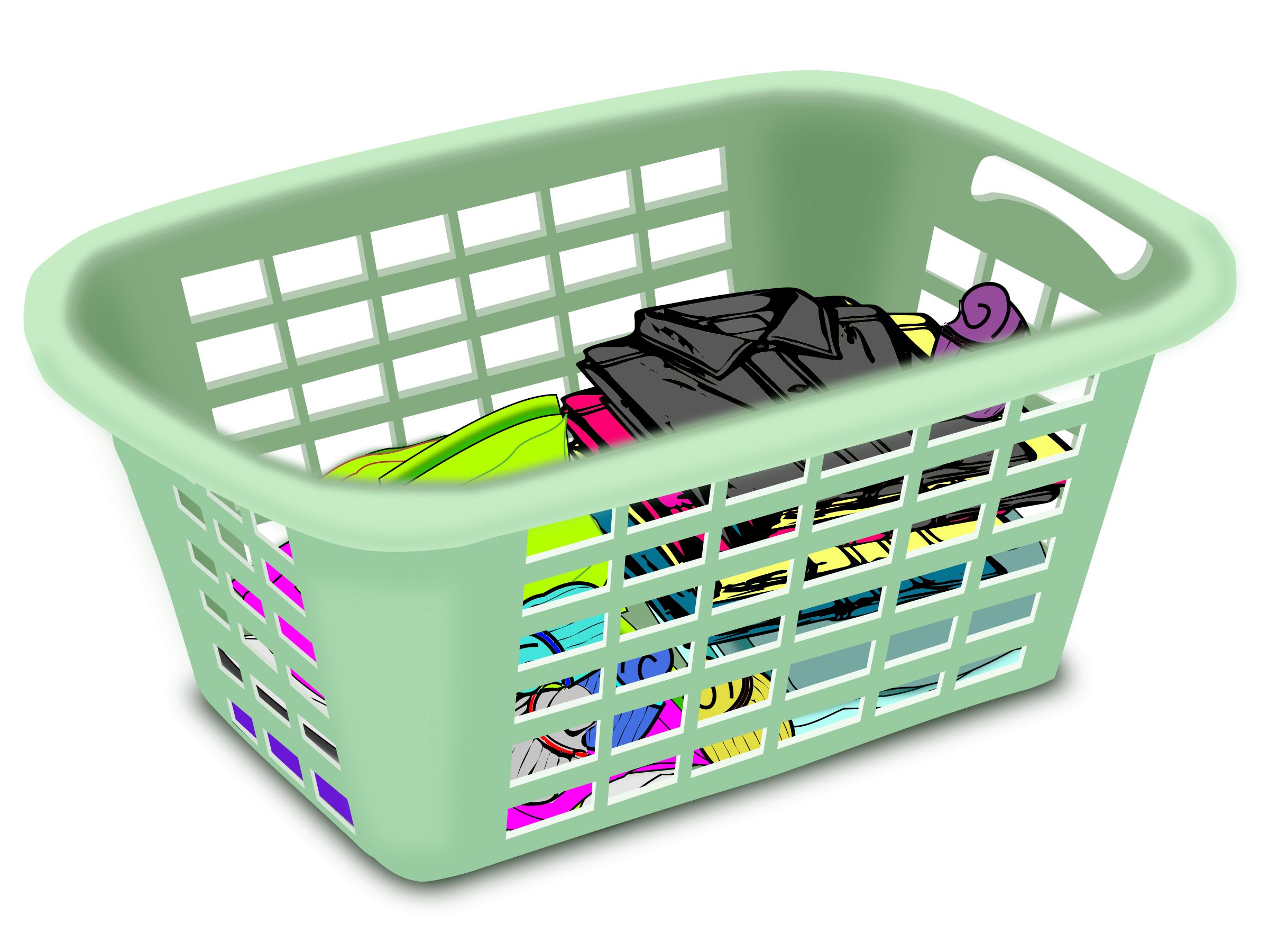 Basket With Folded Laundry png