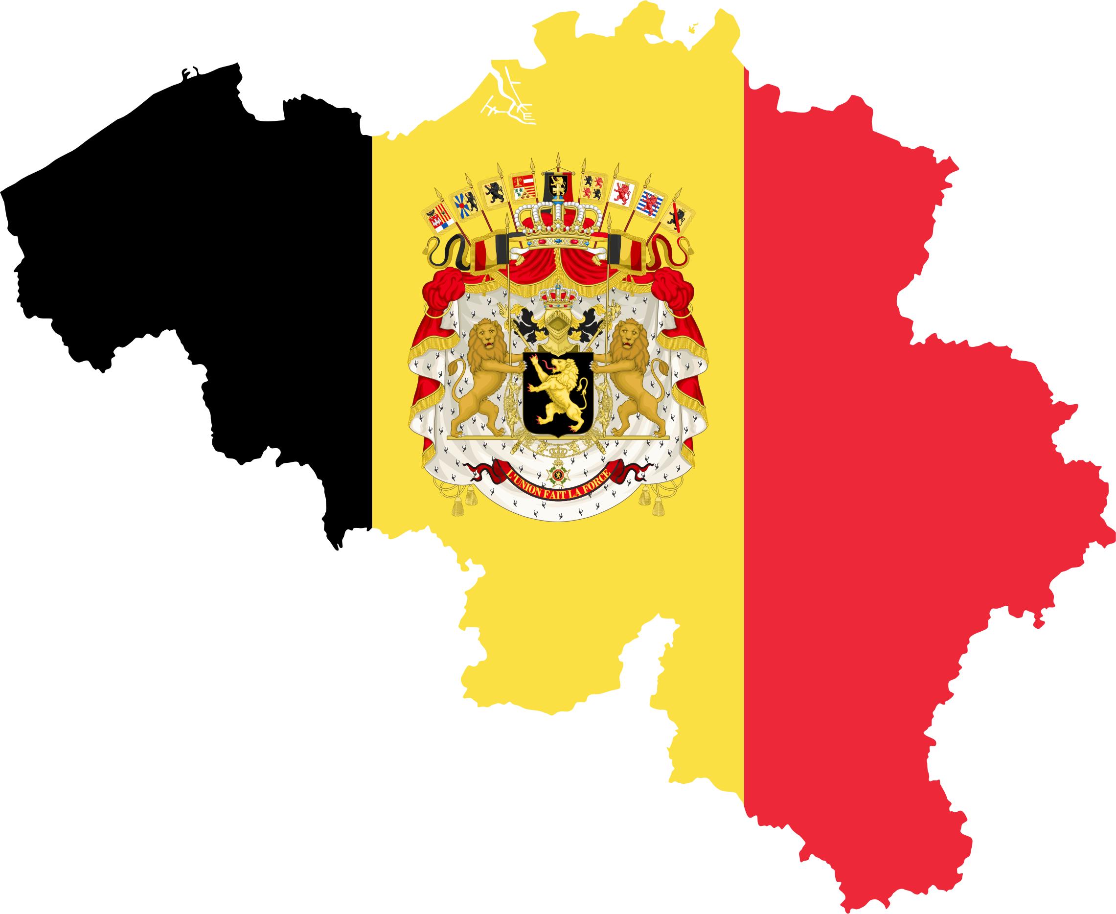 Belgium Map Flag With Coat Of Arms png
