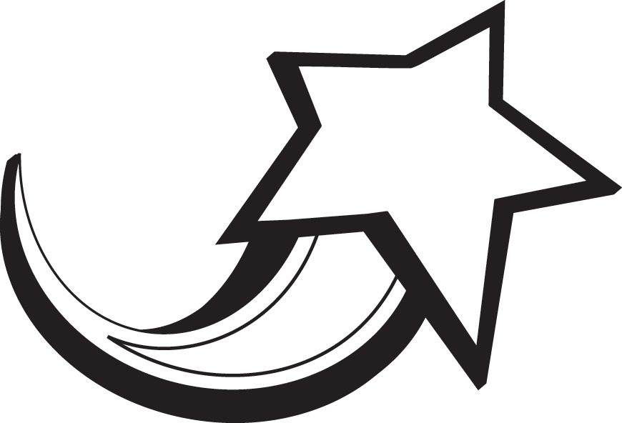 Black and White Shooting Star Clipart png icons