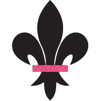 Black Fleur De Lis With Pink Detail png icons