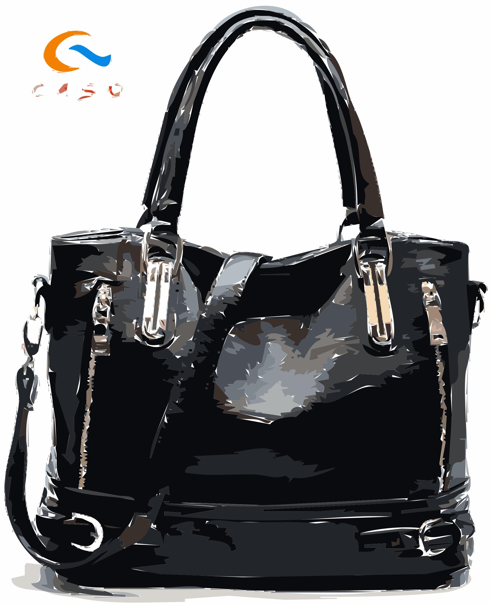 Black Zipper Bag with Logo png
