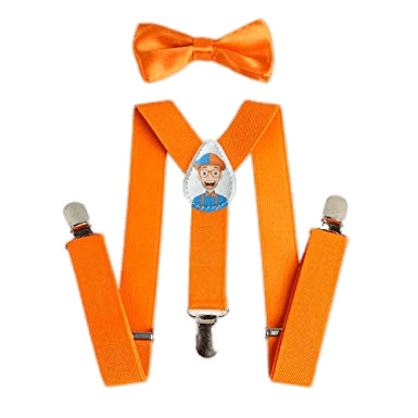 Blippi Suspenders and Bow Tie png