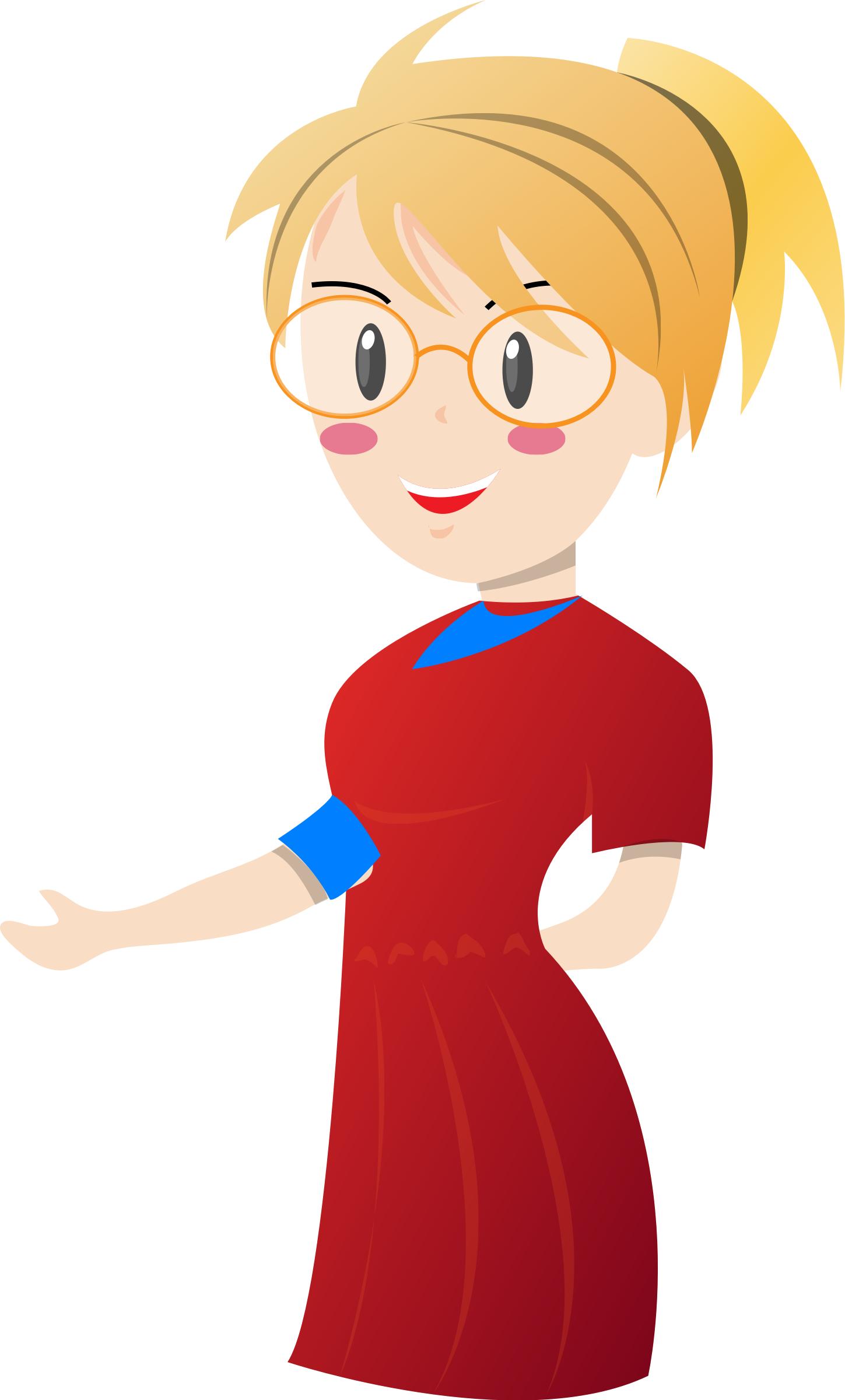 Blonde red dress png