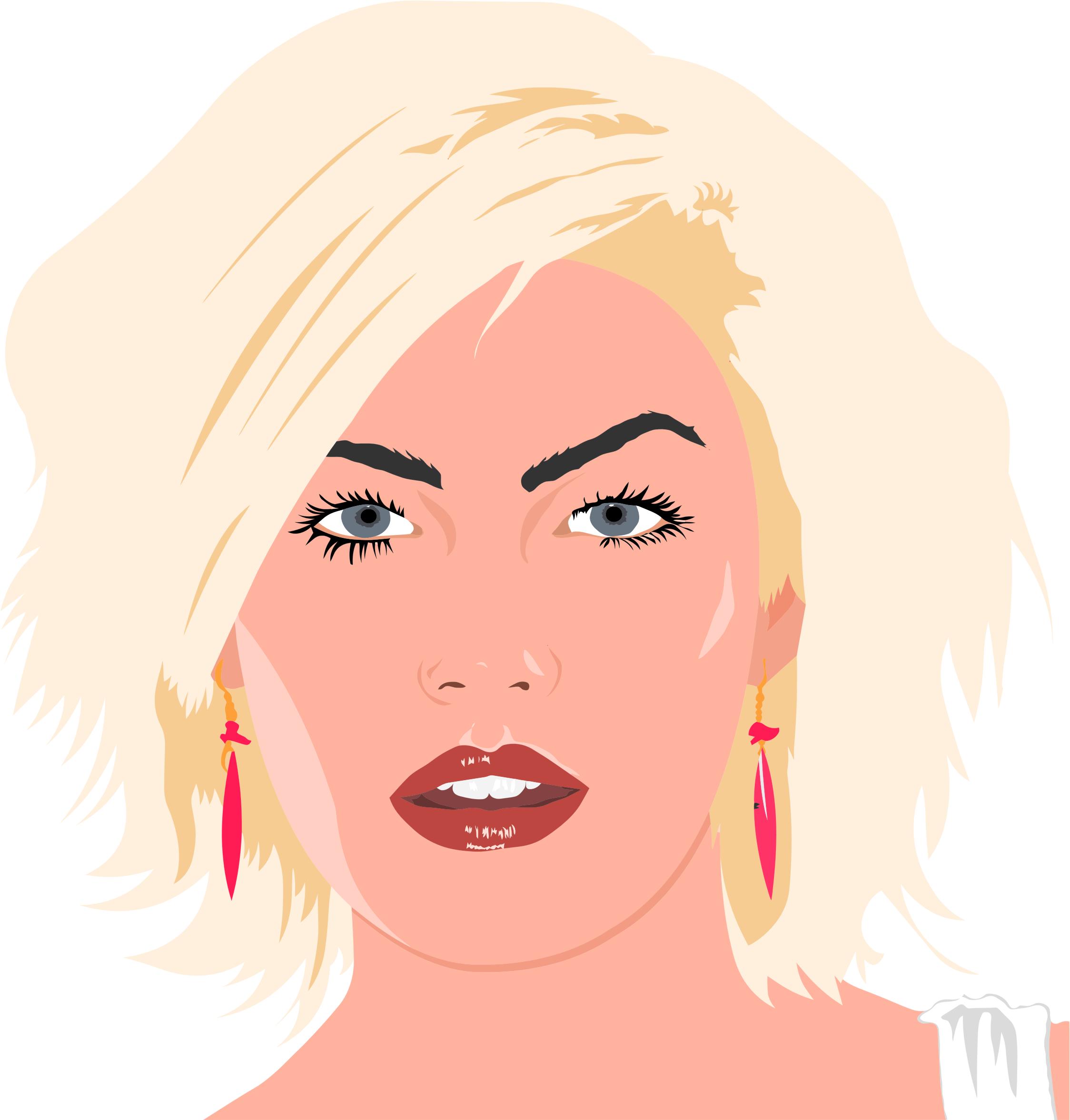 Blonde Woman Portrait Illustration png