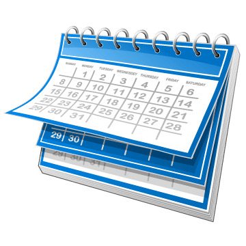 Blue and White Calendar png icons