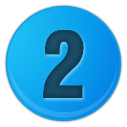 Blue Number 2 In Circle icons