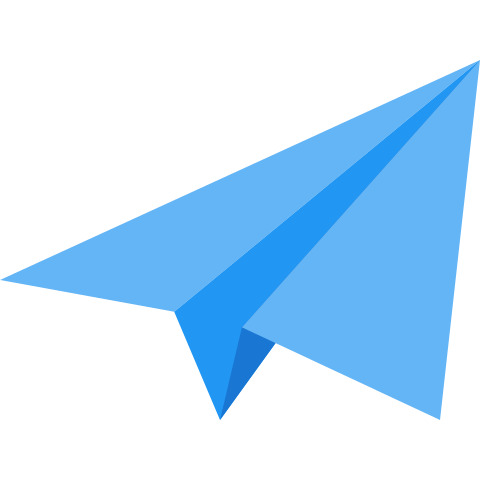 Blue Paper Plane Turned Upwards icons