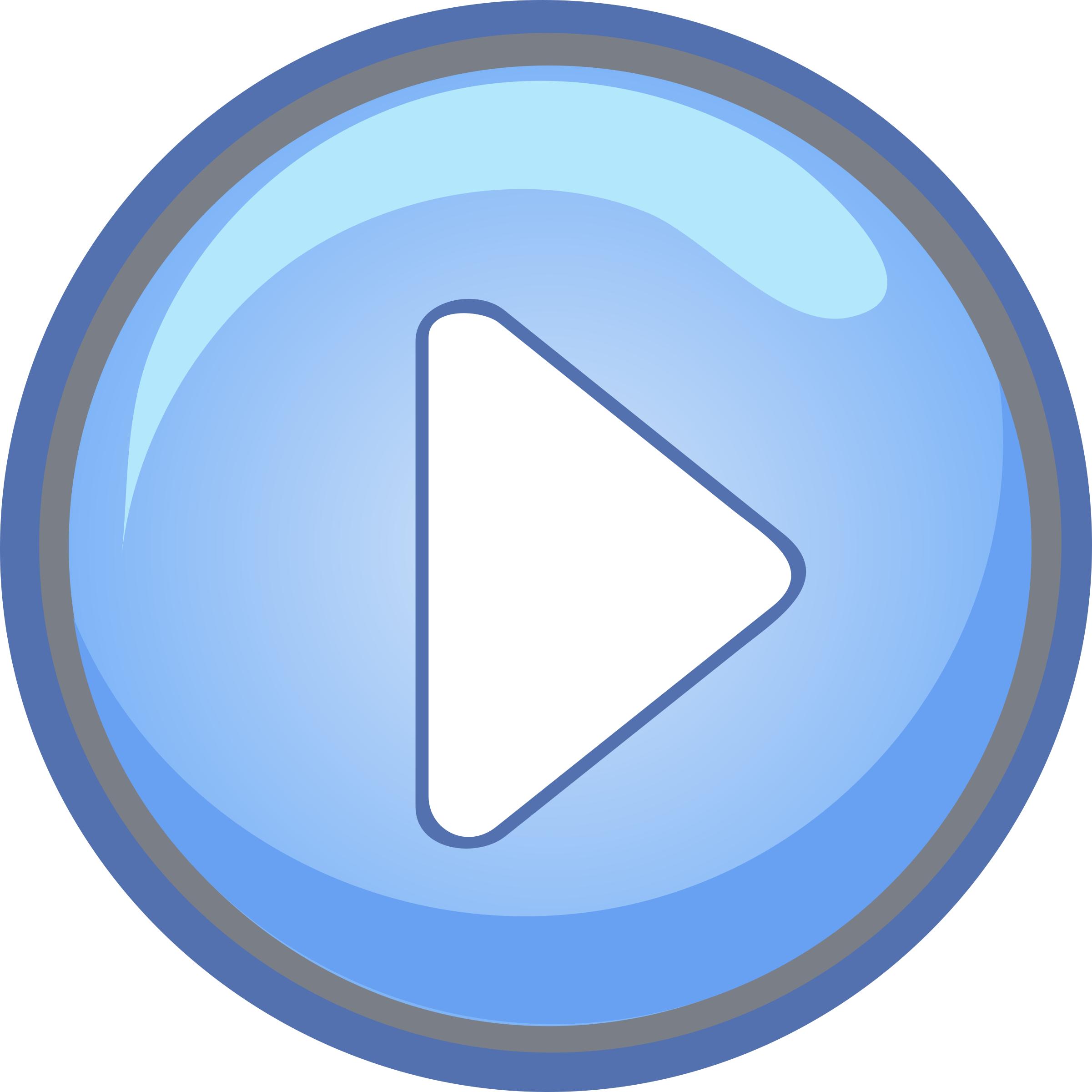 Blue Play Button Pressed Down png