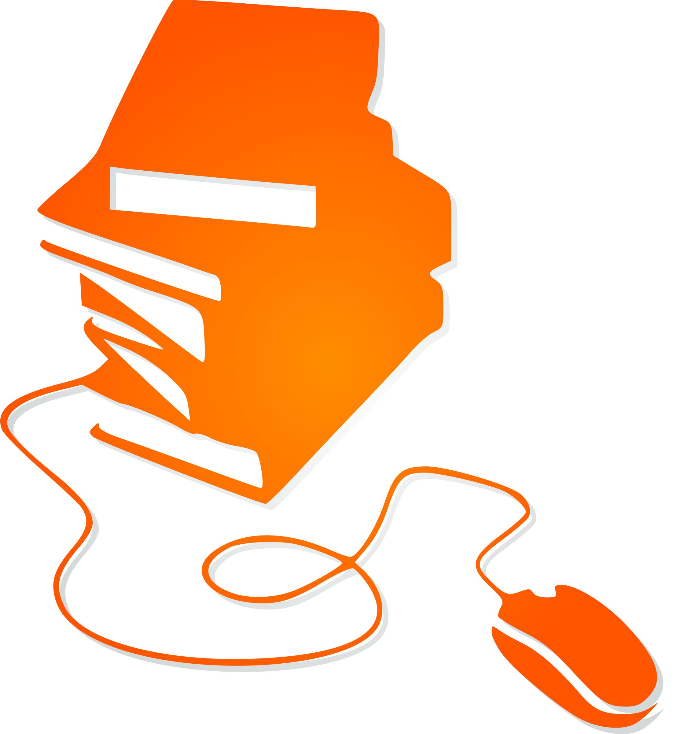 Books and Mouse Orange Silhouette png