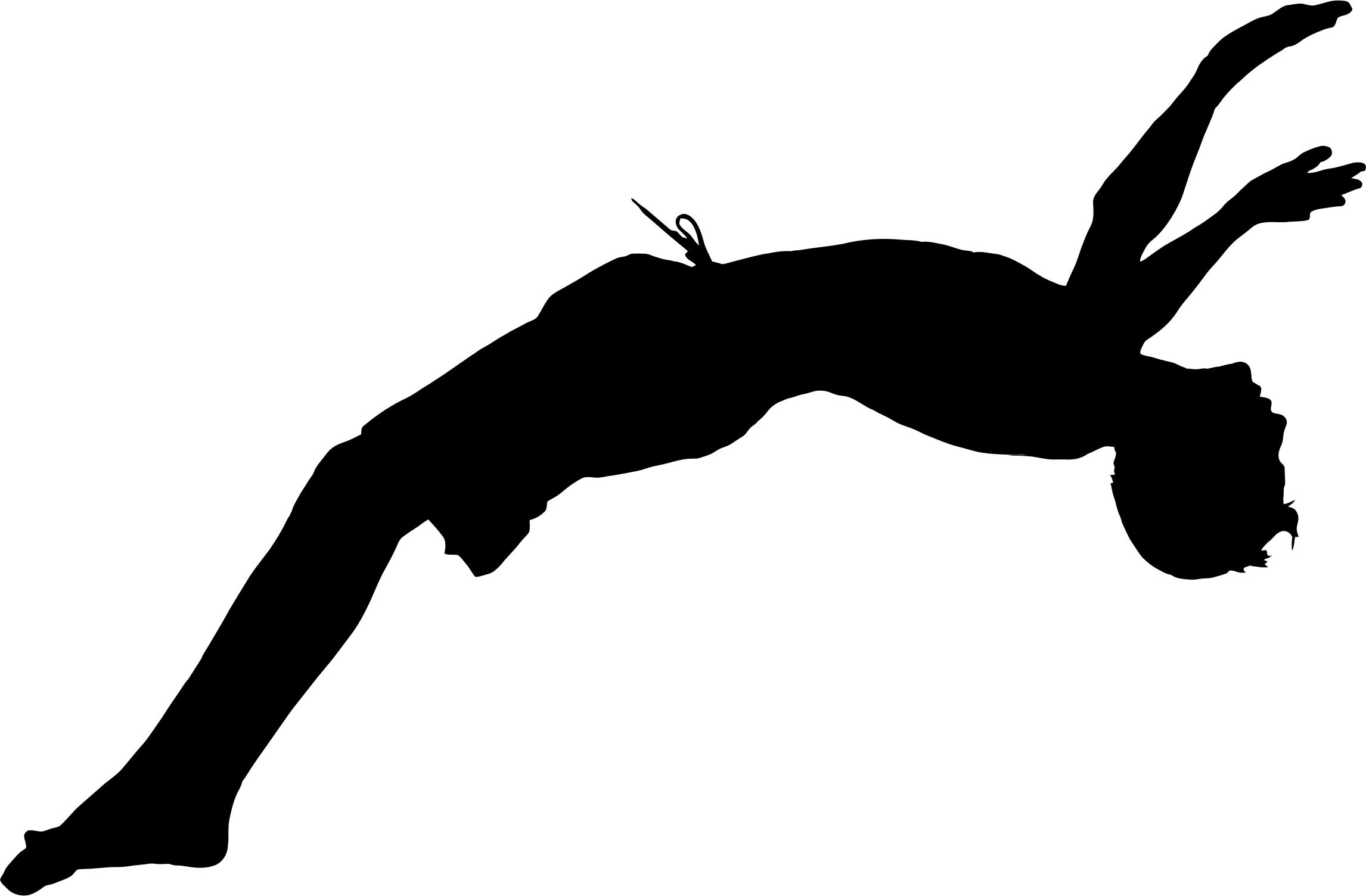 Boy Diving Backwards Silhouette png
