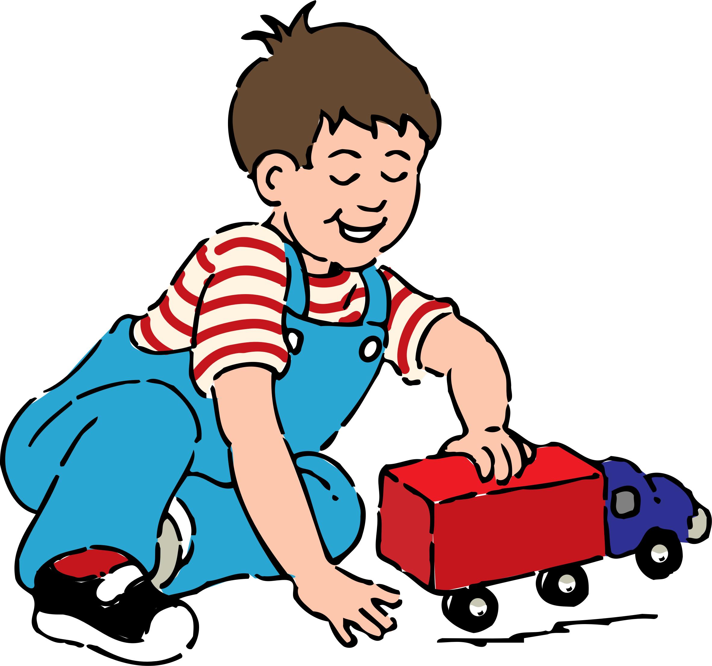 boy playing with toy truck png