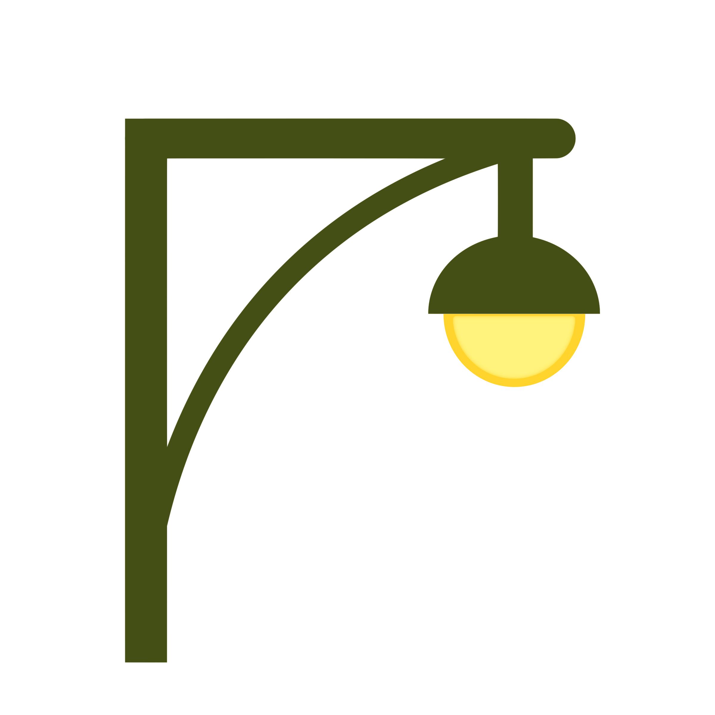 Bracket Single Street Lamp Post, (wall-anchored), remixed. PNG icons