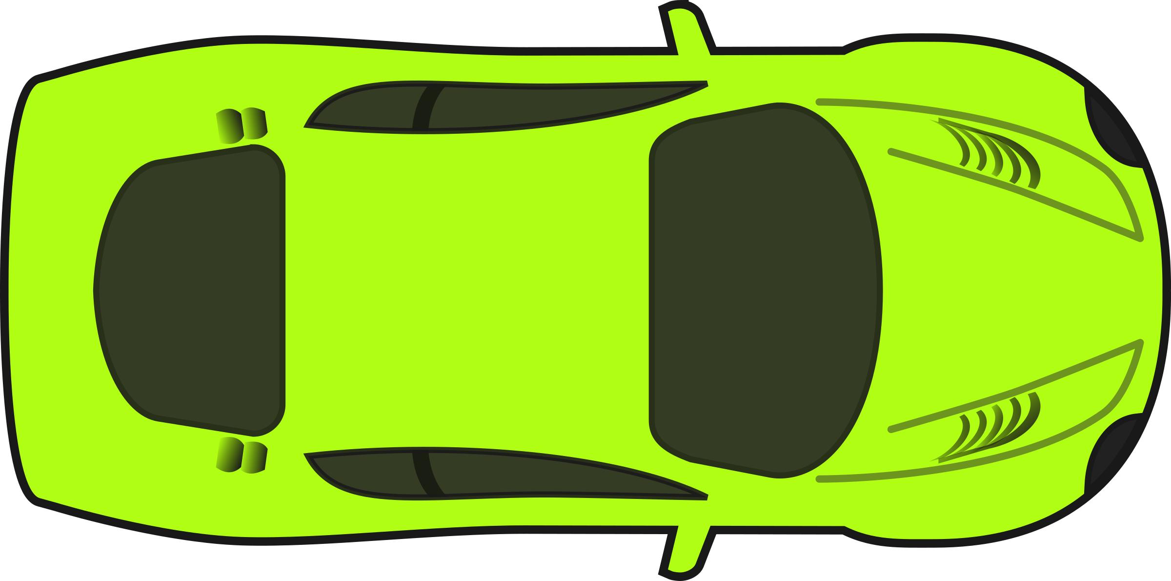 Bright Green Racing Car (Top View) png