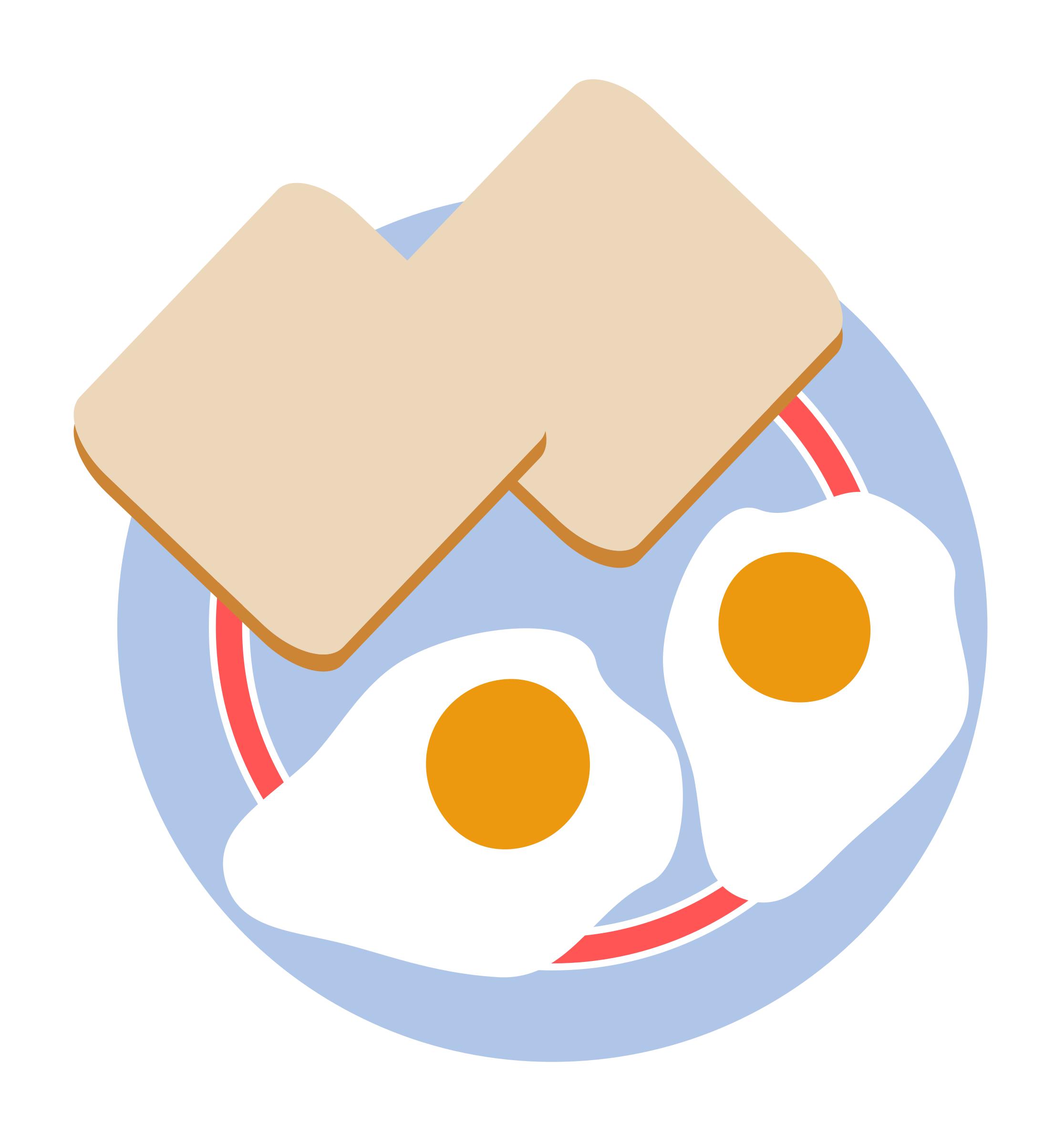 Bull's eye eggs and toast png