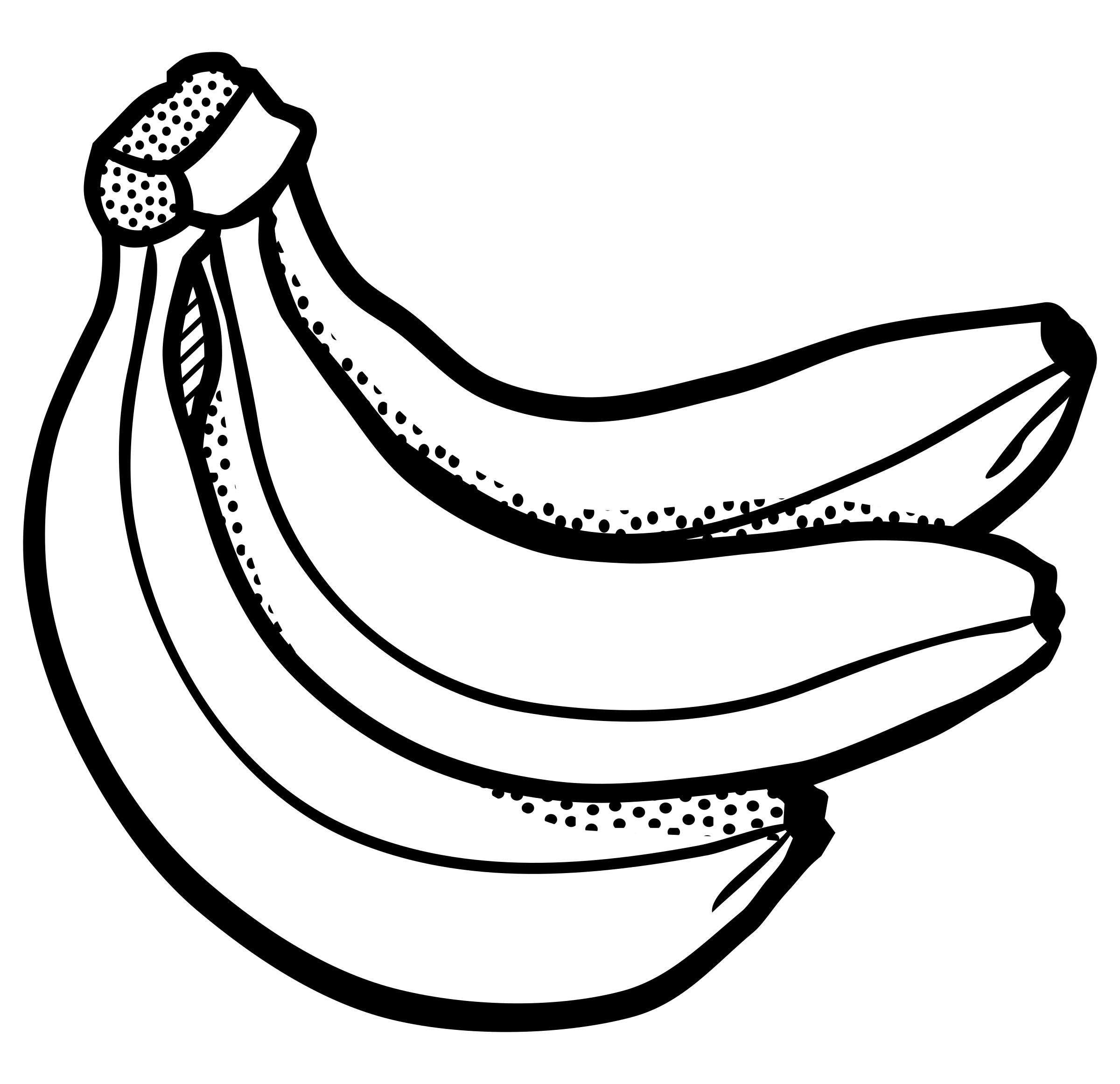 bunch of bananas - lineart png