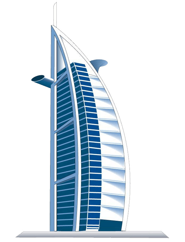 Burj Khalifa Hotel Clipart icons
