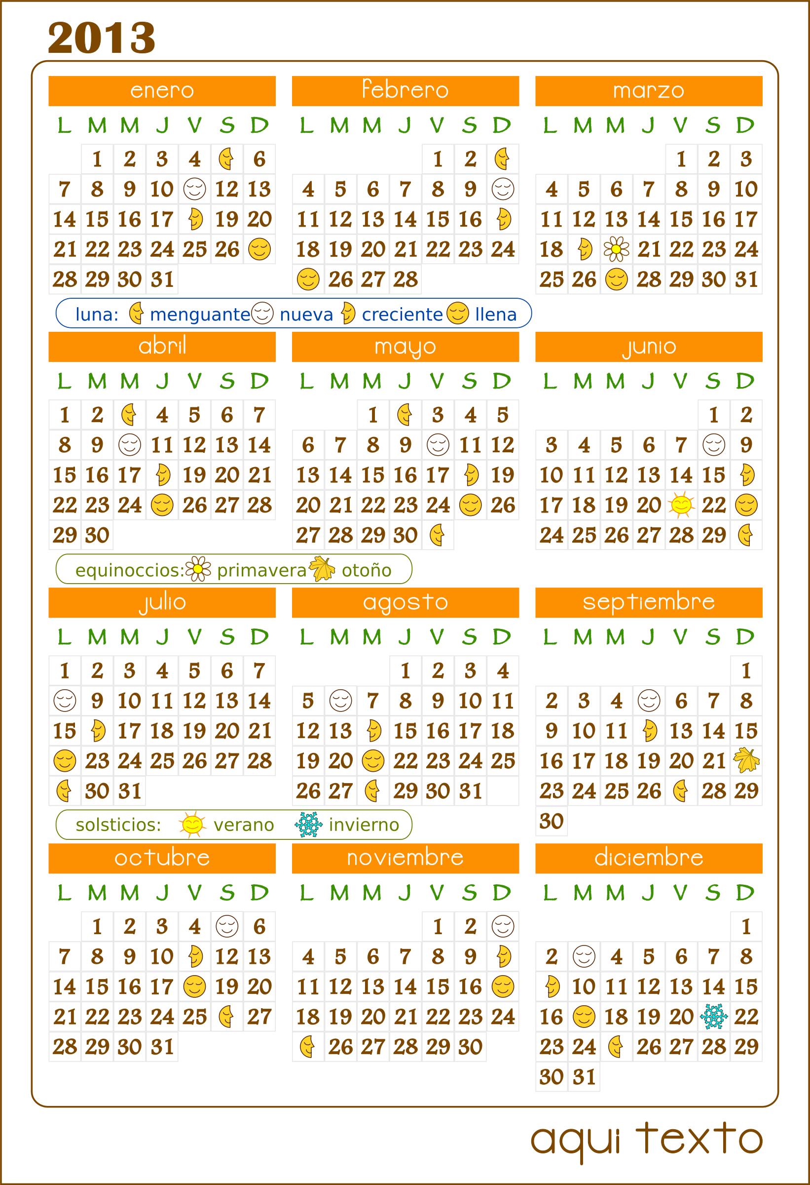 Calendario 2013 Calendar v.1 png