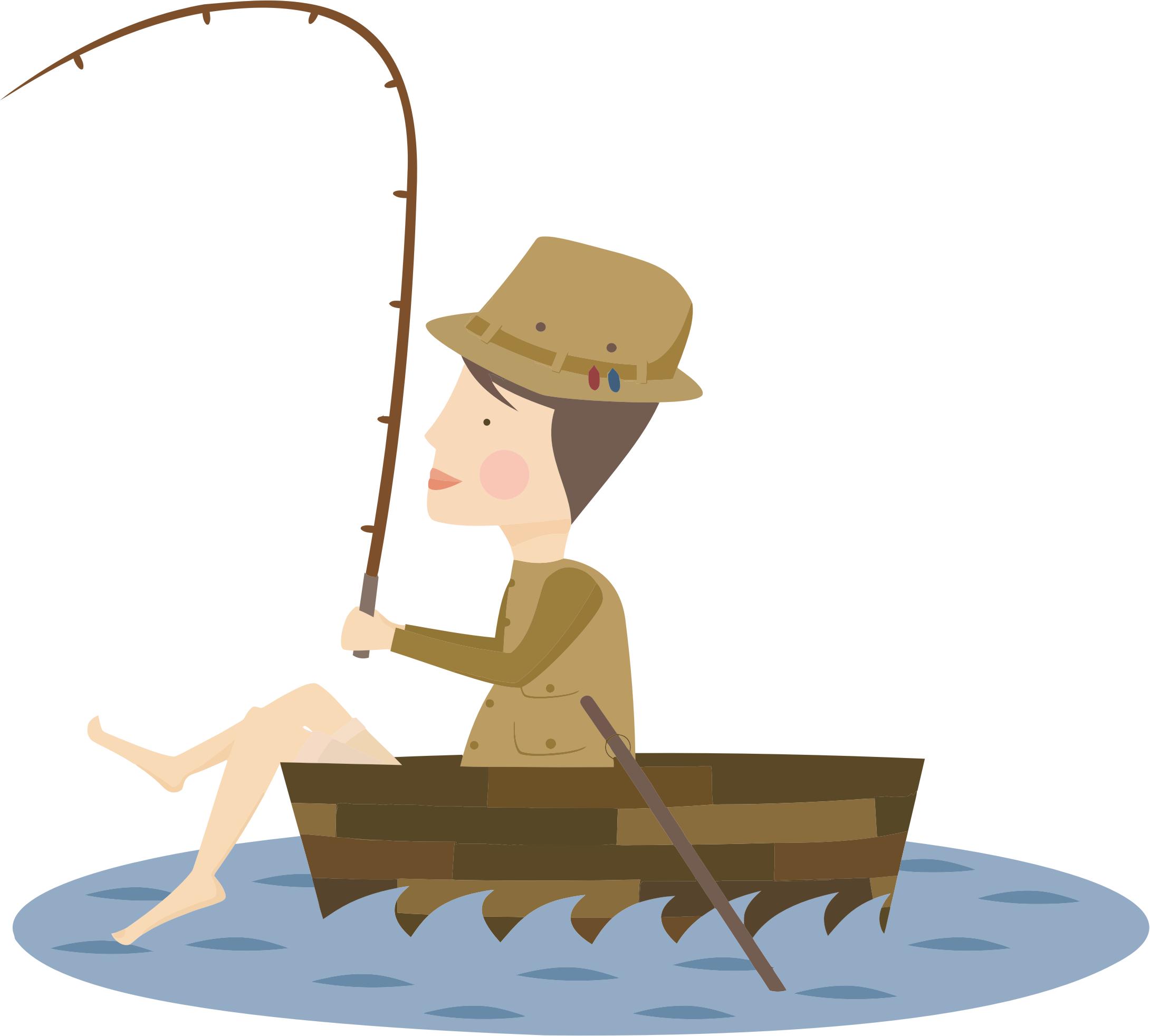 Cartoon Fisherman png