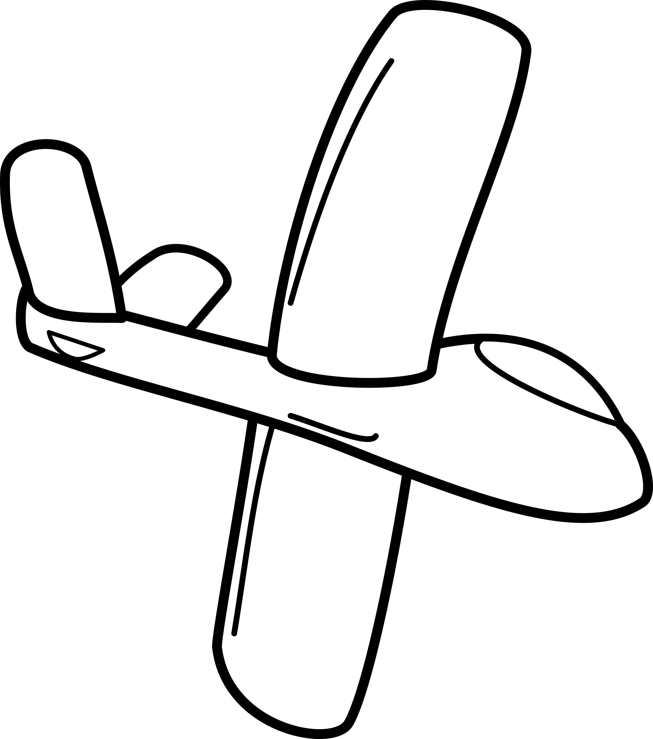 Cartoon glider bottom side png