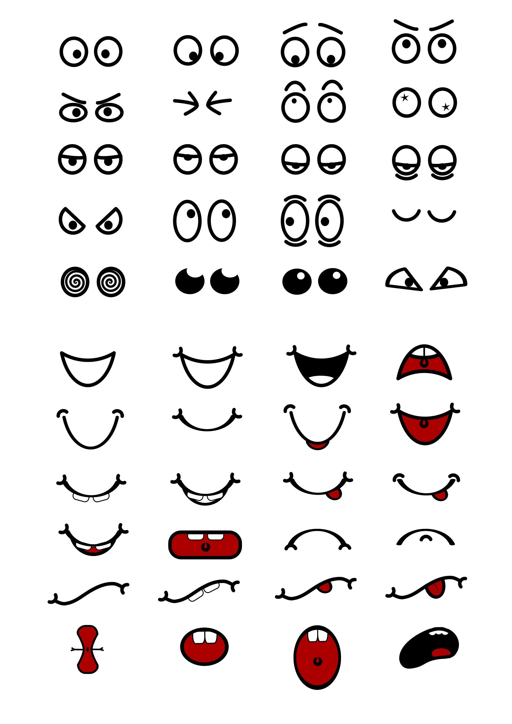 Cartoon Mouth n Eyes png icons
