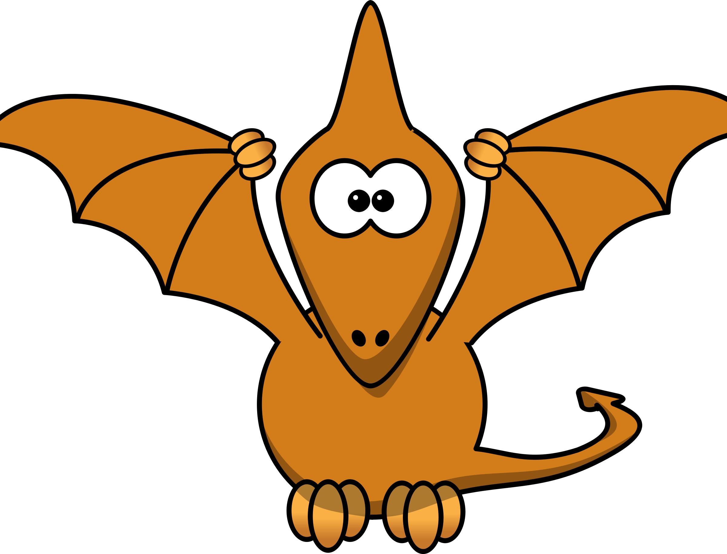 Cartoon pterodactyl with upraised wings png