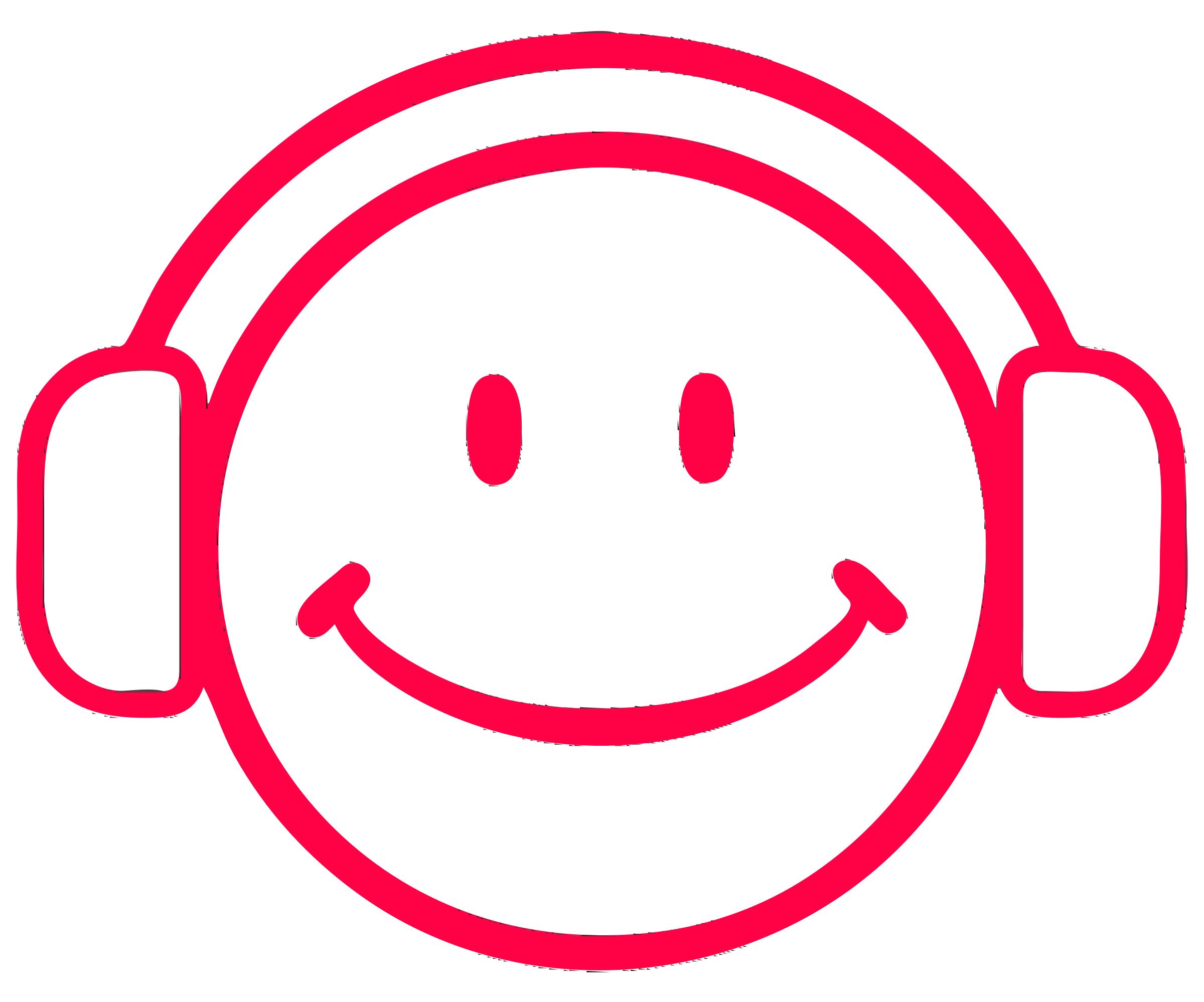 Cartoon Smiley With Headphones png