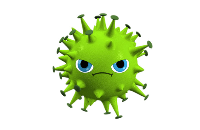Cartoon Virus With Face icons