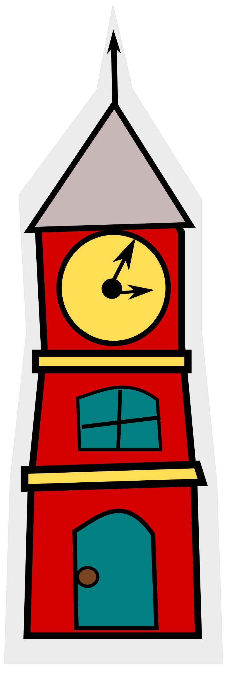 cartoon-tower with a clock png